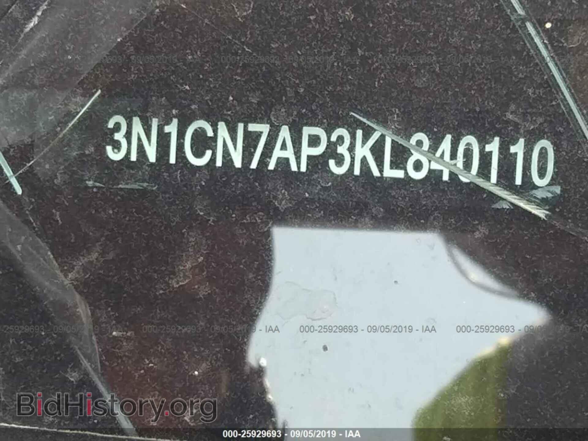 2019 NISSAN VERSA - VIN: 3N1CN7AP3KL840110 - Фото 9