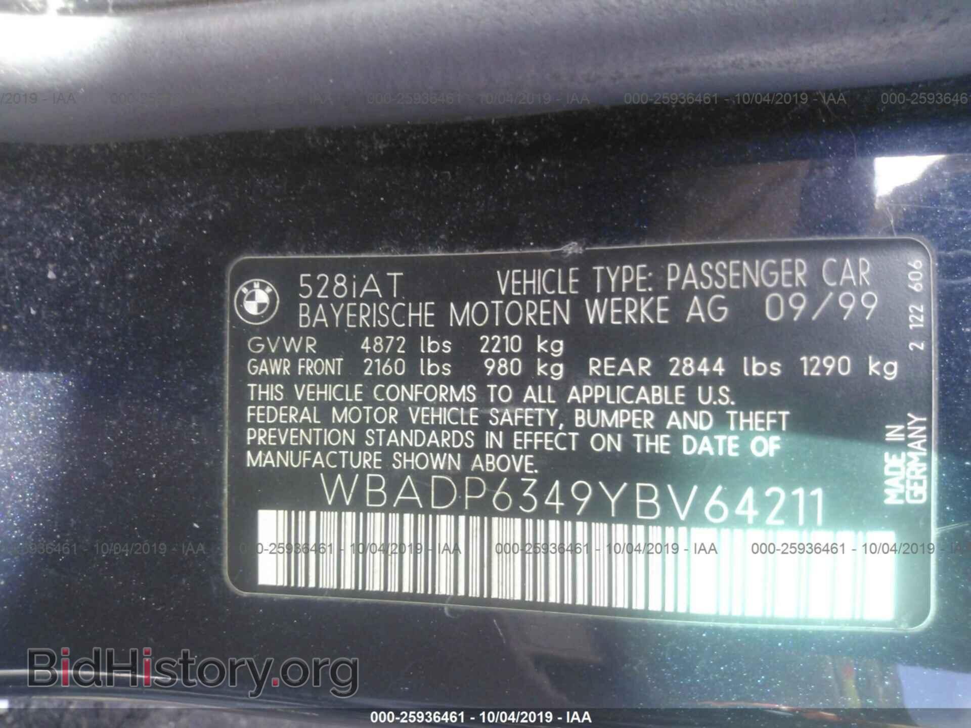 2000 BMW 528 - VIN: WBADP6349YBV64211 - Photo 9