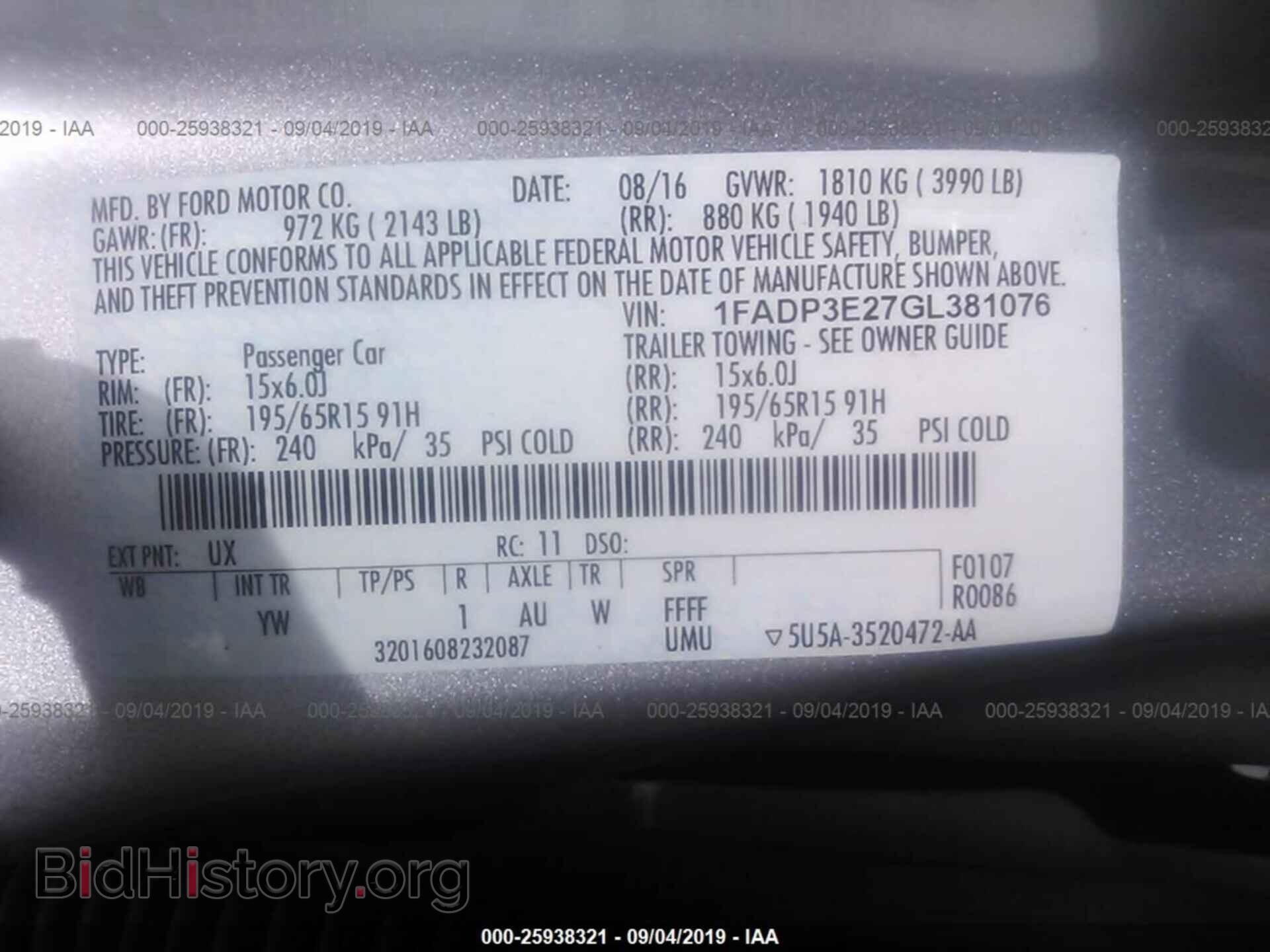 2016 FORD FOCUS - VIN: 1FADP3E27GL381076 - Photo 9