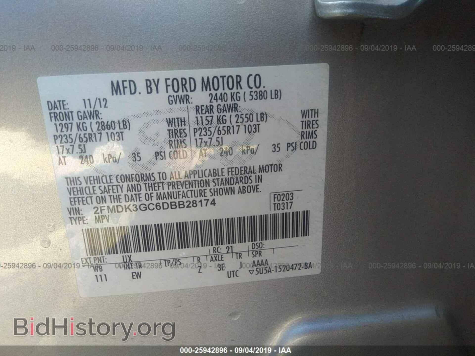 2013 FORD EDGE - VIN: 2FMDK3GC6DBB28174 - Фото 9