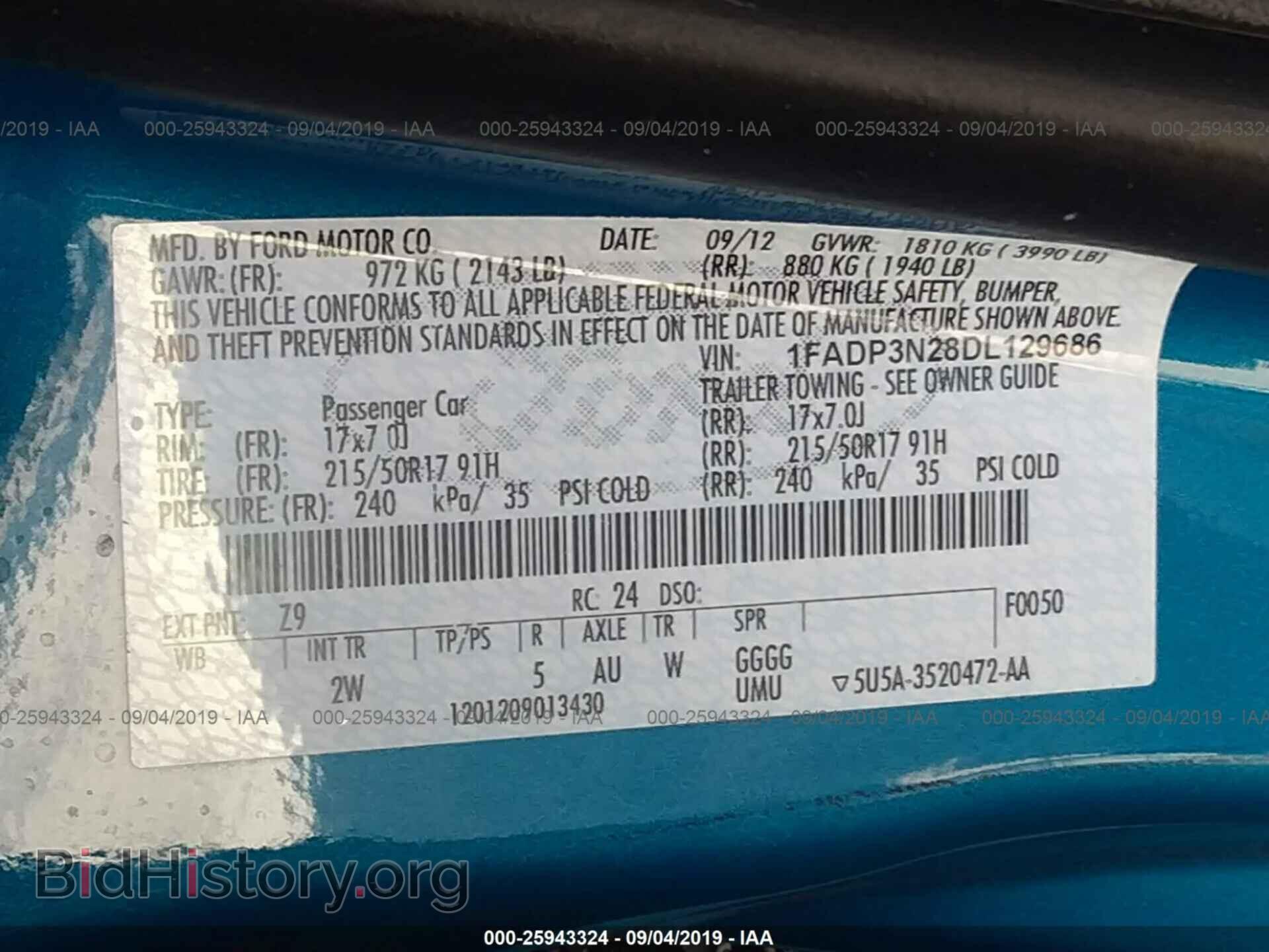 2013 FORD FOCUS - VIN: 1FADP3N28DL129686 - Photo 9