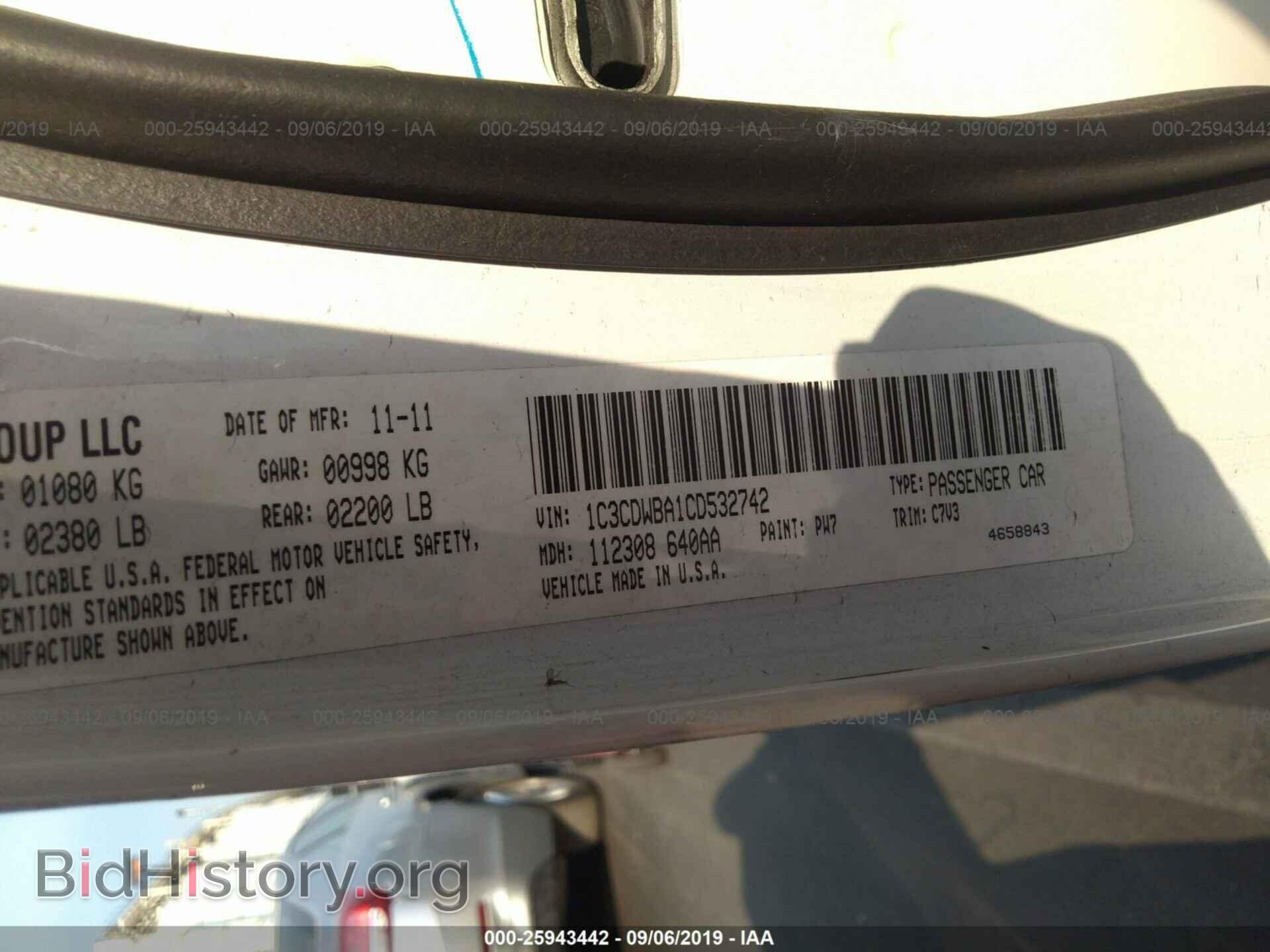 2012 DODGE CALIBER - VIN: 1C3CDWBA1CD532742 - Фото 9