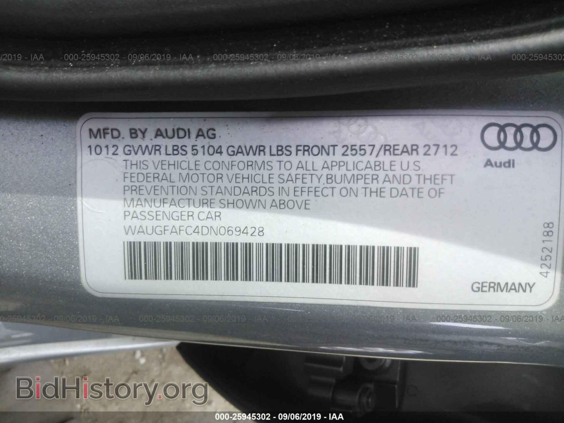 2013 AUDI A6 - VIN: WAUGFAFC4DN069428 - Photo 9