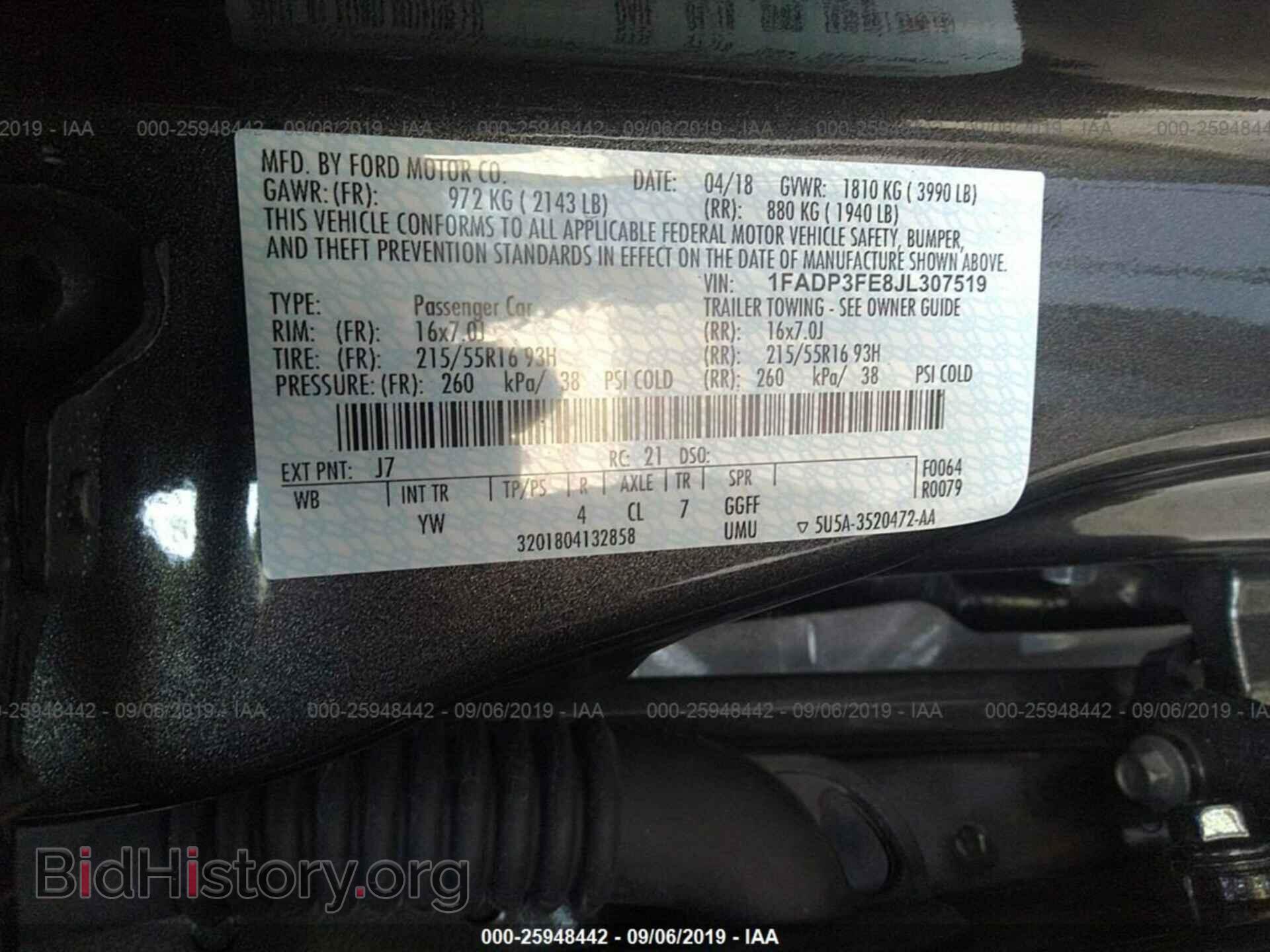 2018 FORD FOCUS - VIN: 1FADP3FE8JL307519 - Фото 9