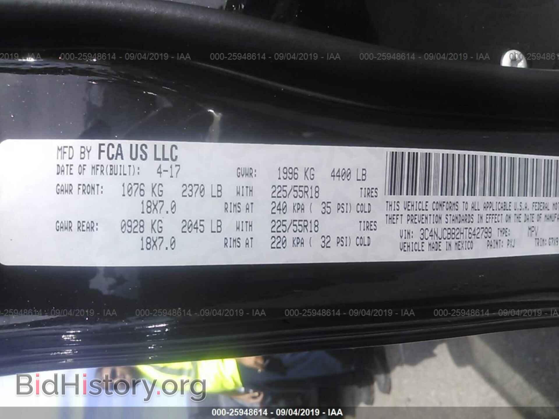 2017 JEEP COMPASS - VIN: 3C4NJCBB2HT642799 - Фото 9