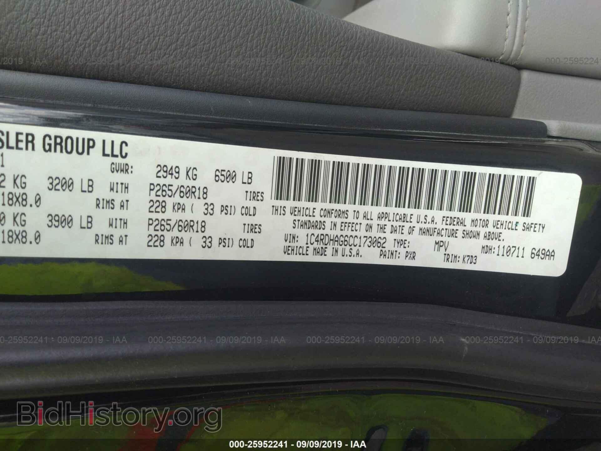 2012 DODGE DURANGO - VIN: 1C4RDHAG6CC173062 - Photo 9