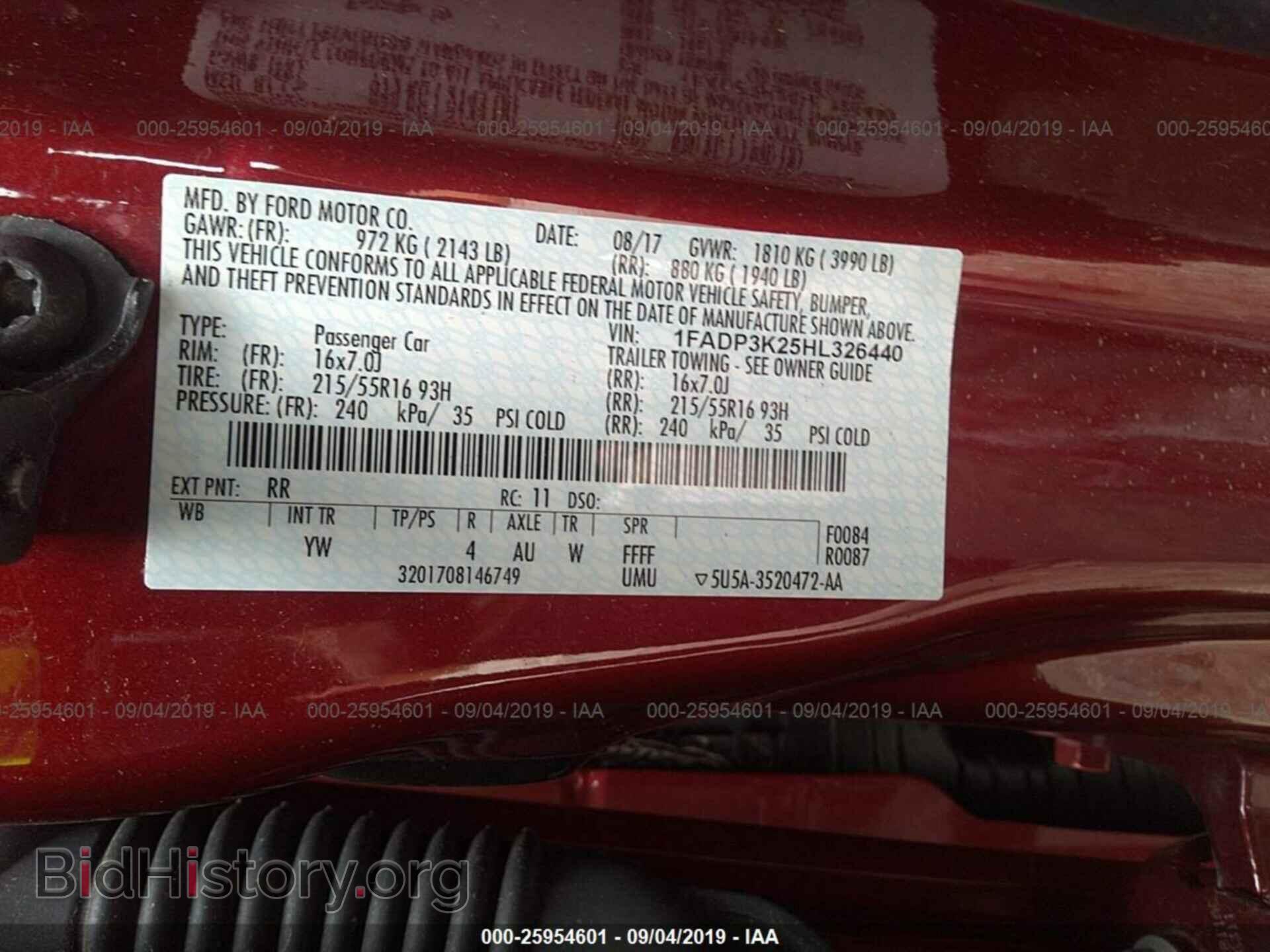2017 FORD FOCUS - VIN: 1FADP3K25HL326440 - Фото 9