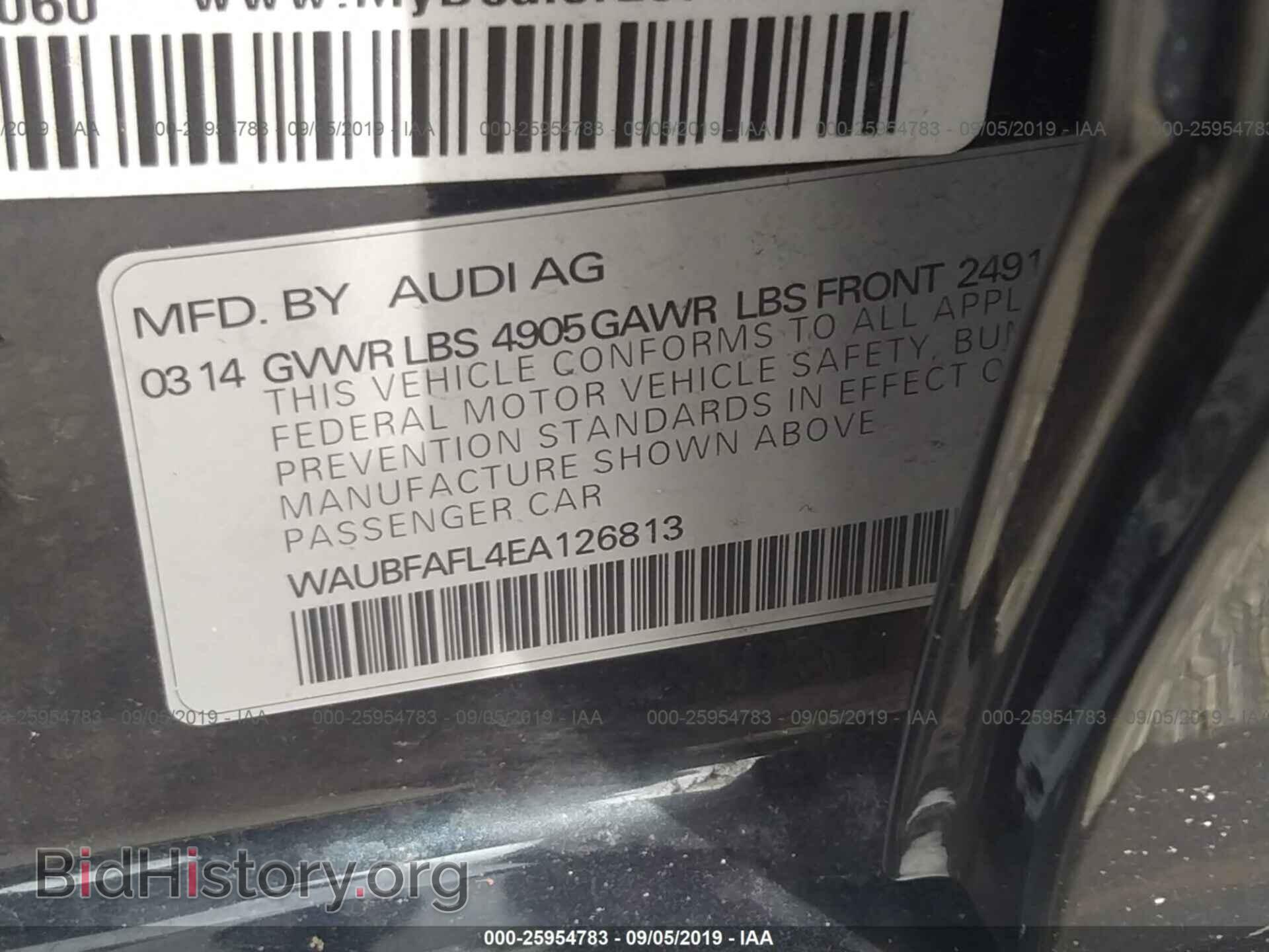 2014 AUDI A4 - VIN: WAUBFAFL4EA126813 - Фото 9