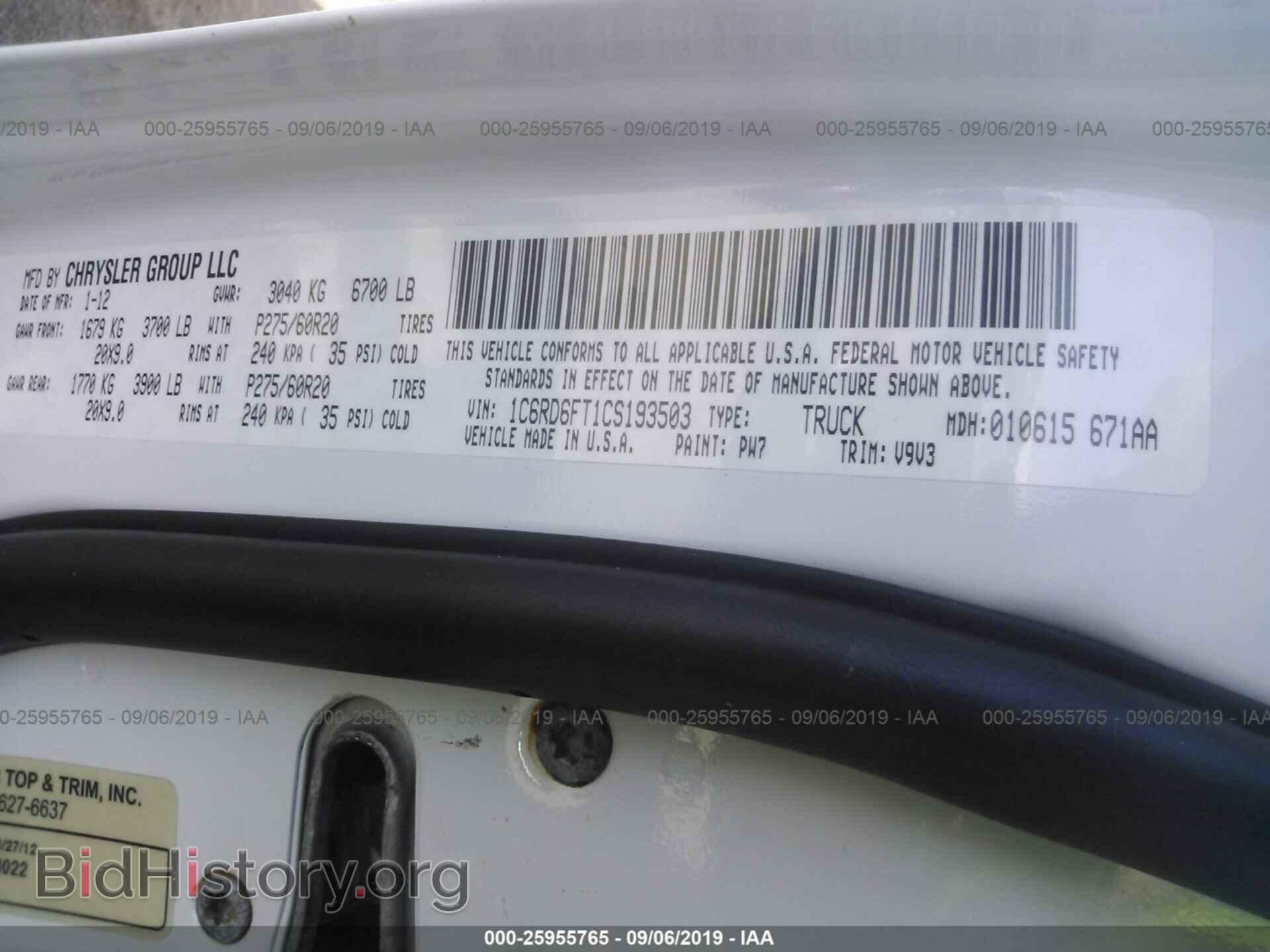 2012 DODGE RAM 1500 - VIN: 1C6RD6FT1CS193503 - Photo 9