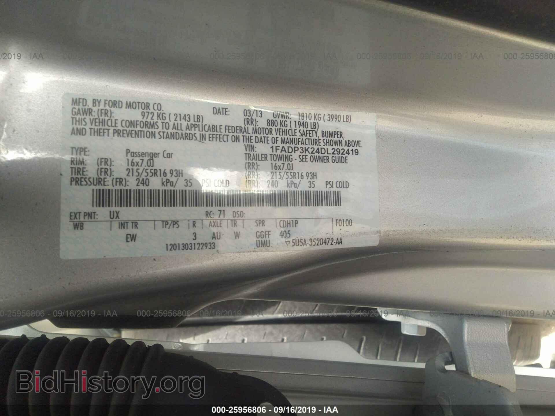 2013 FORD FOCUS - VIN: 1FADP3K24DL292419 - Photo 9