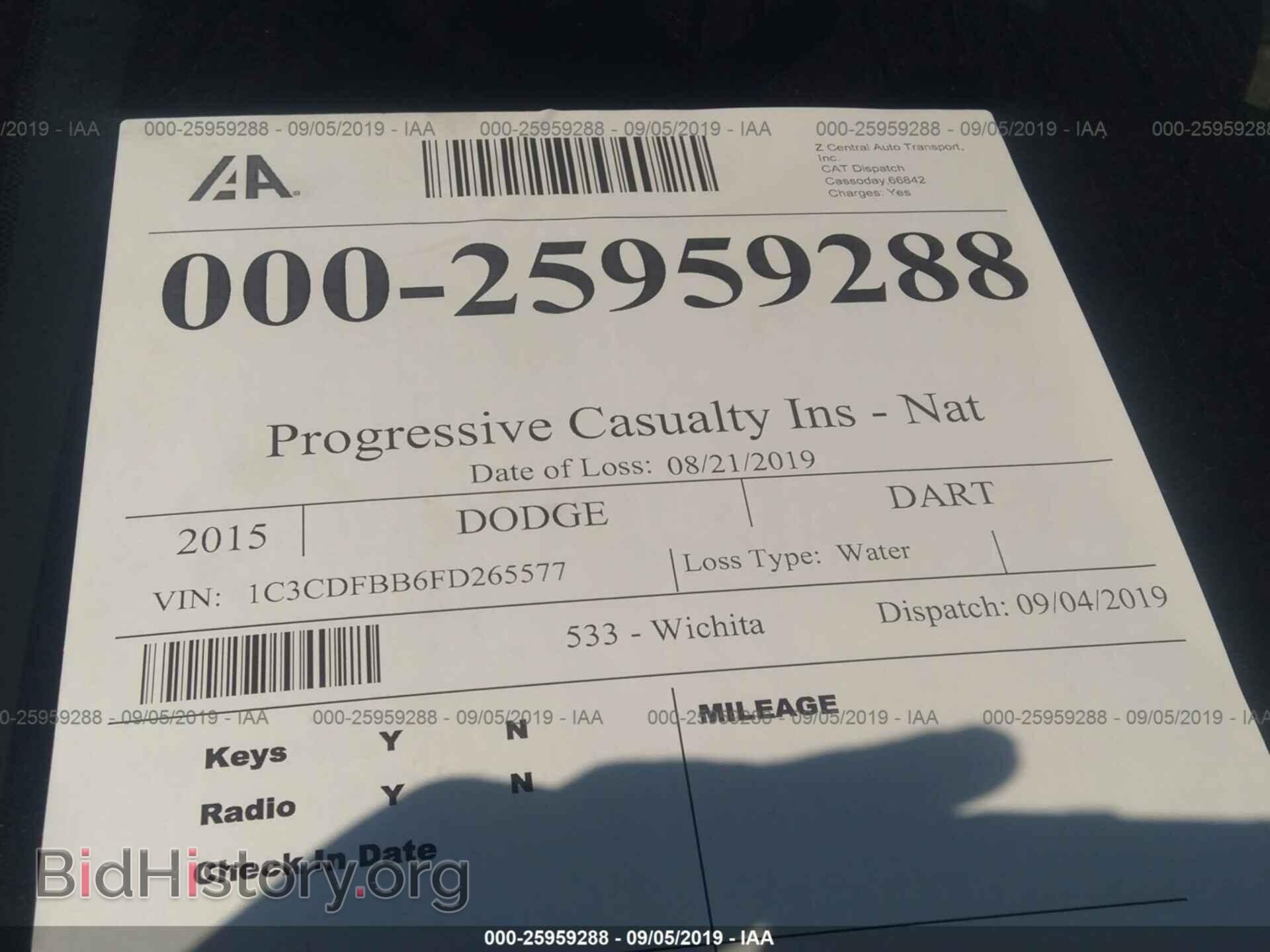 2015 DODGE DART - VIN: 1C3CDFBB6FD265577 - Фото 6