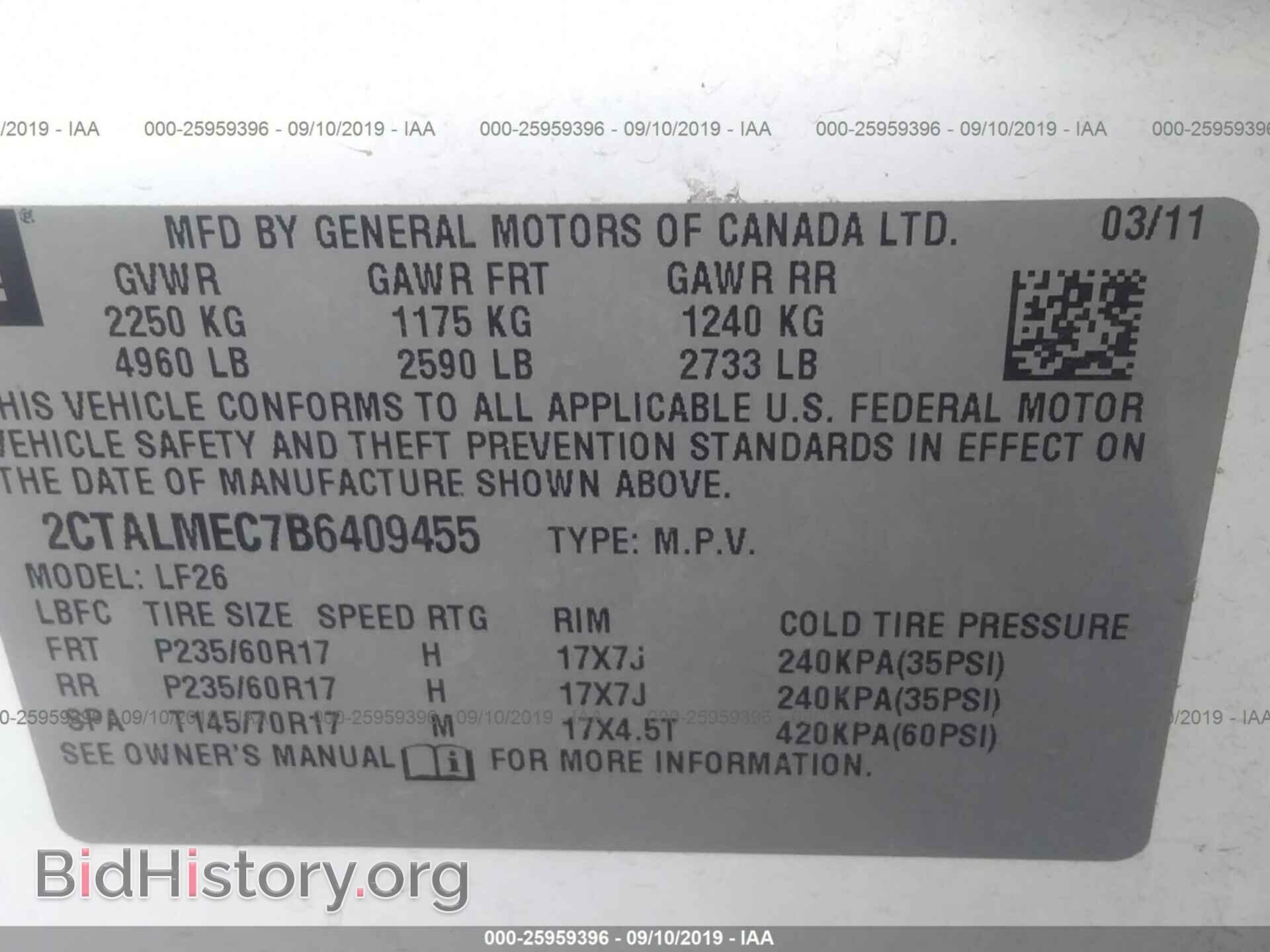 2011 GMC TERRAIN - VIN: 2CTALMEC7B6409455 - Photo 9