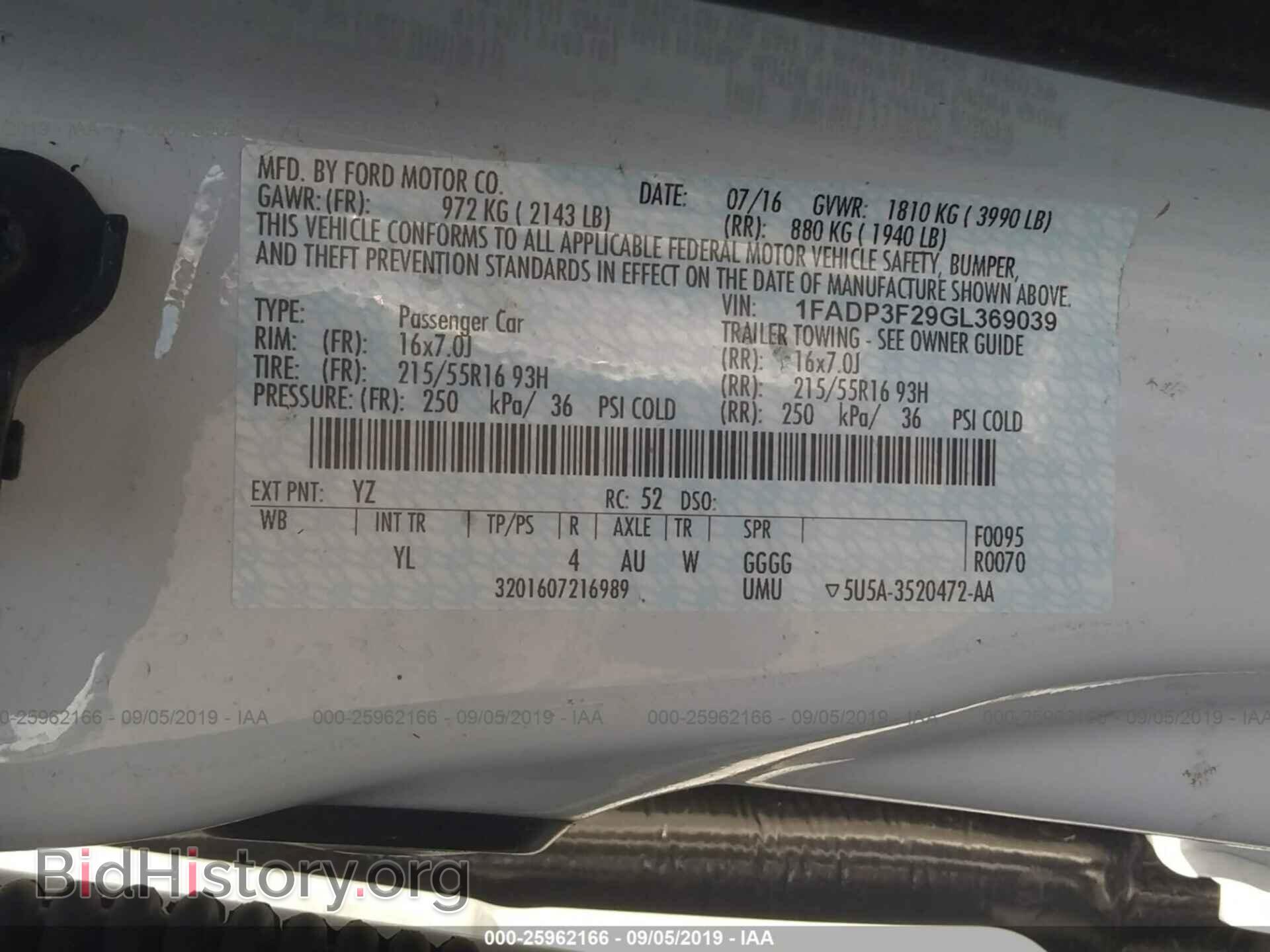 2016 FORD FOCUS - VIN: 1FADP3F29GL369039 - Photo 9