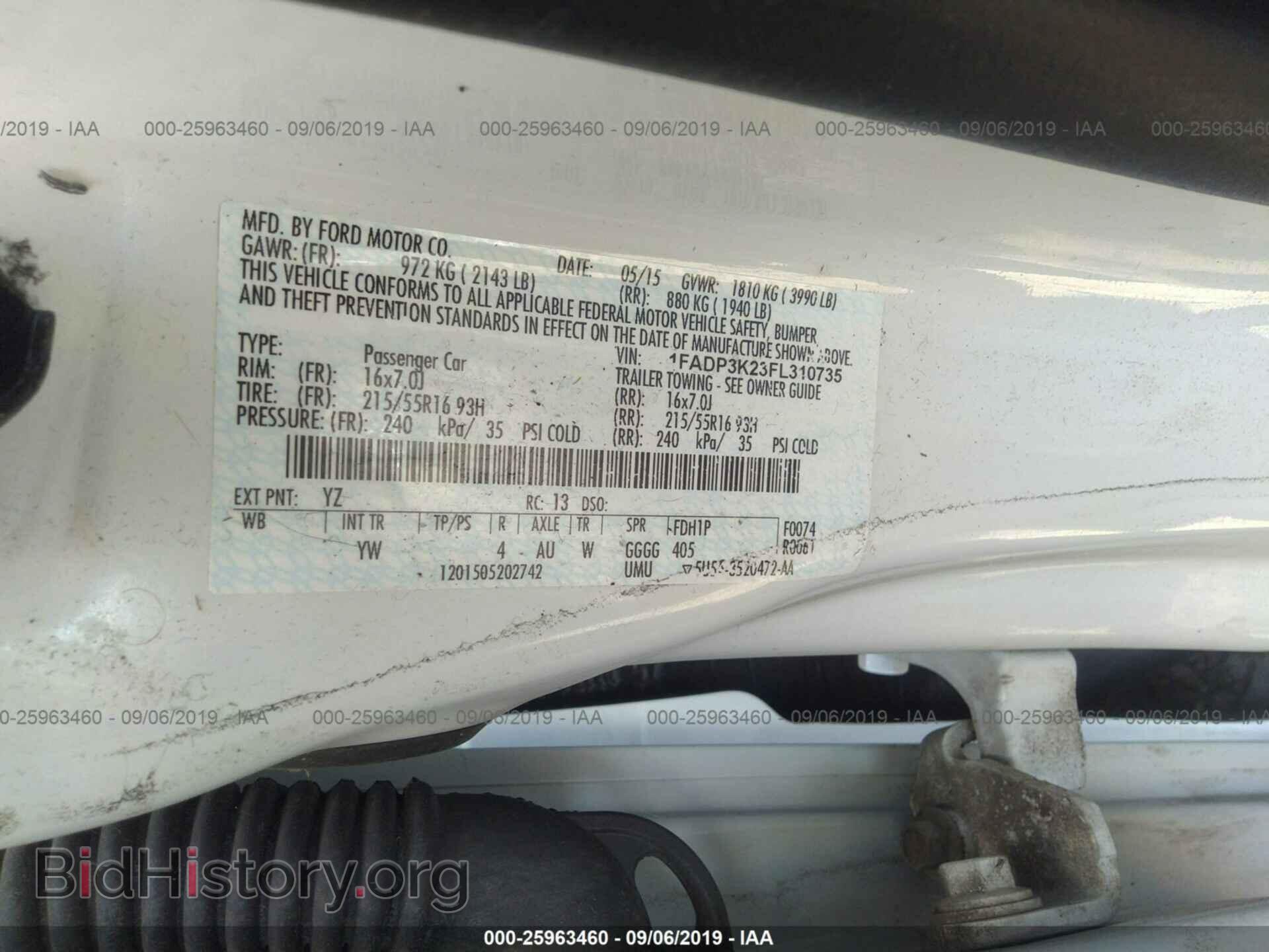 2015 FORD FOCUS - VIN: 1FADP3K23FL310735 - Фото 9