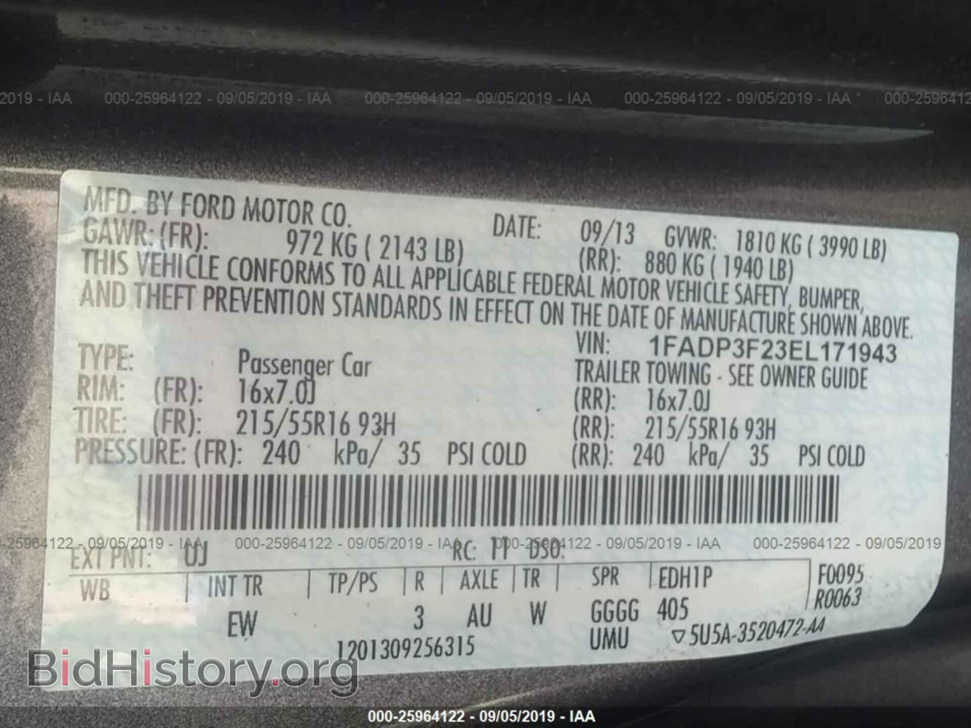 2014 FORD FOCUS - VIN: 1FADP3F23EL171943 - Photo 9