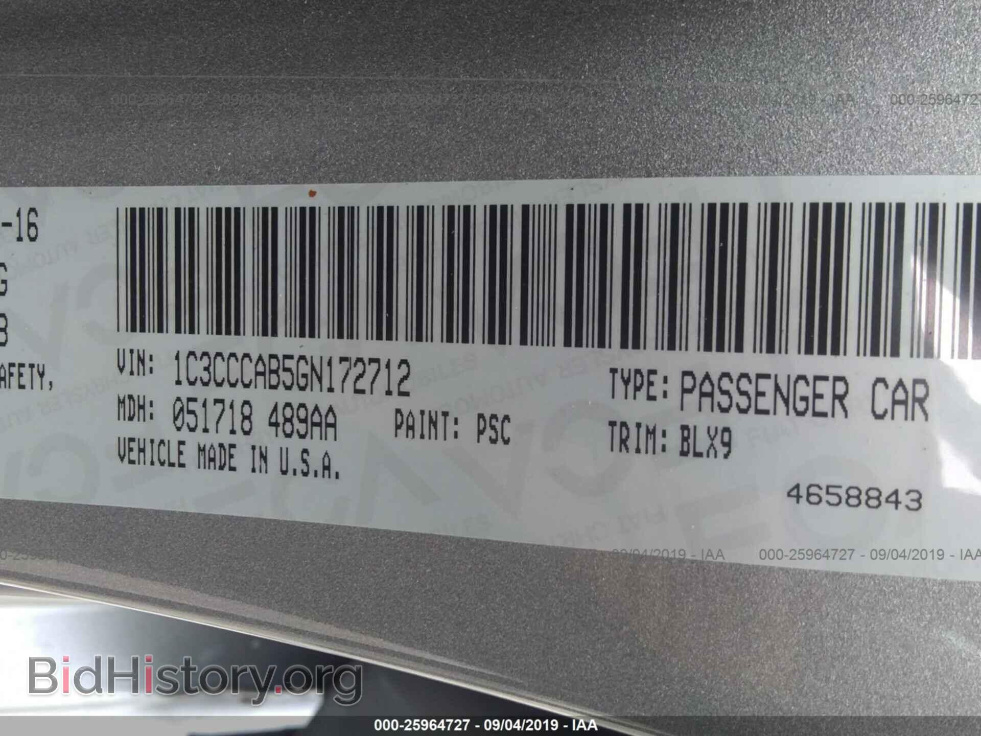 2016 CHRYSLER 200 - VIN: 1C3CCCAB5GN172712 - Фото 9