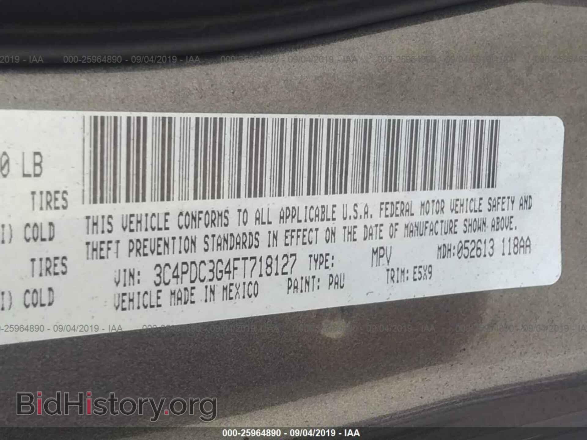 2015 DODGE JOURNEY - VIN: 3C4PDCBG4FT718127 - Photo 9