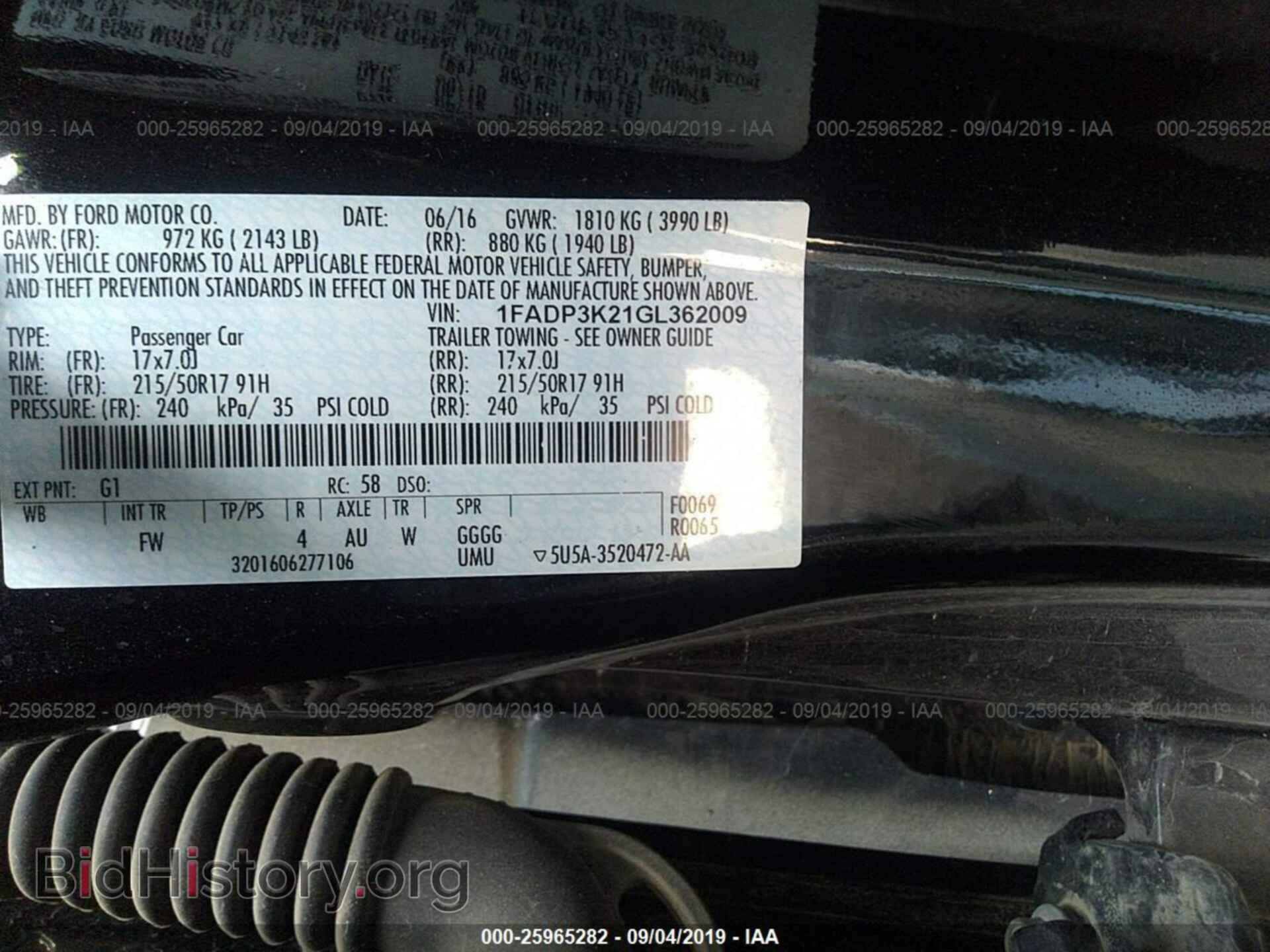 2016 FORD FOCUS - VIN: 1FADP3K21GL362009 - Photo 9