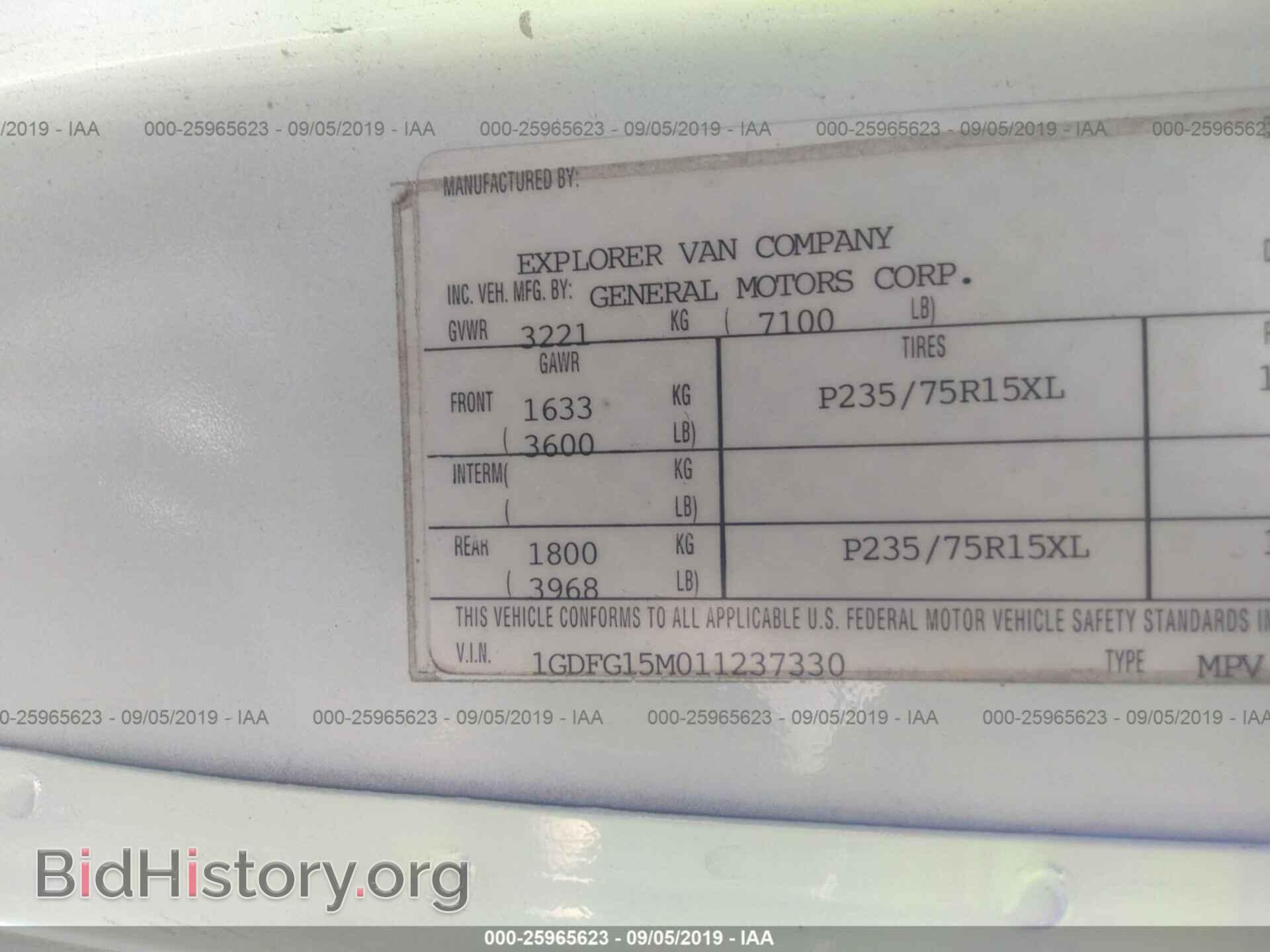 2001 GMC SAVANA - VIN: 1GDFG15M011237330 - Photo 9