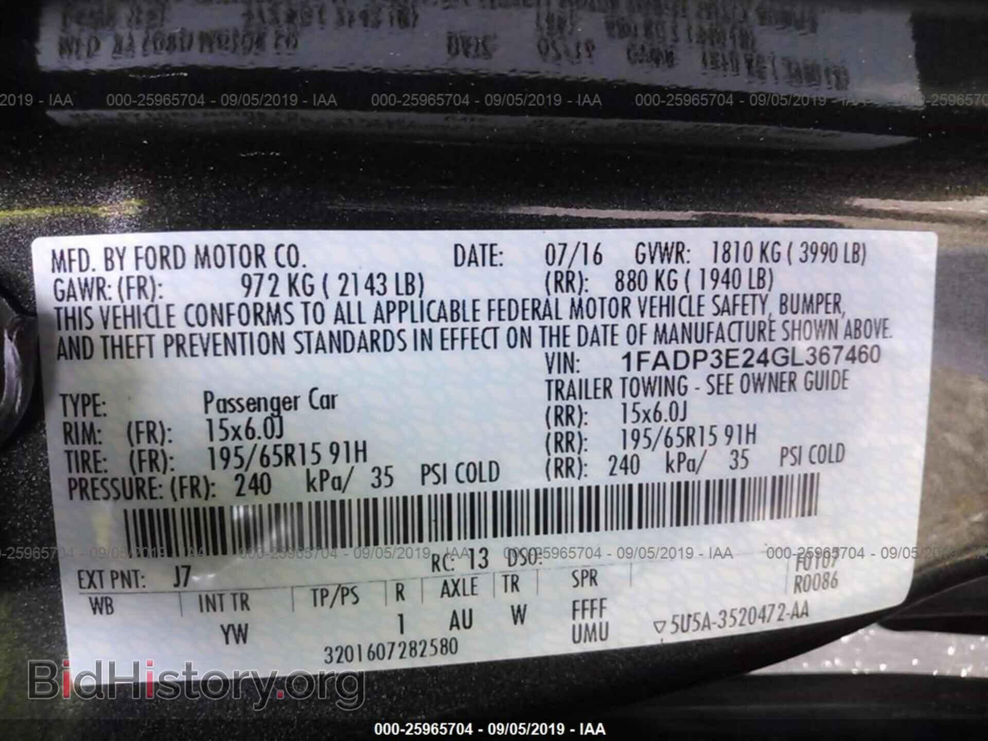 2016 FORD FOCUS - VIN: 1FADP3E24GL367460 - Фото 9
