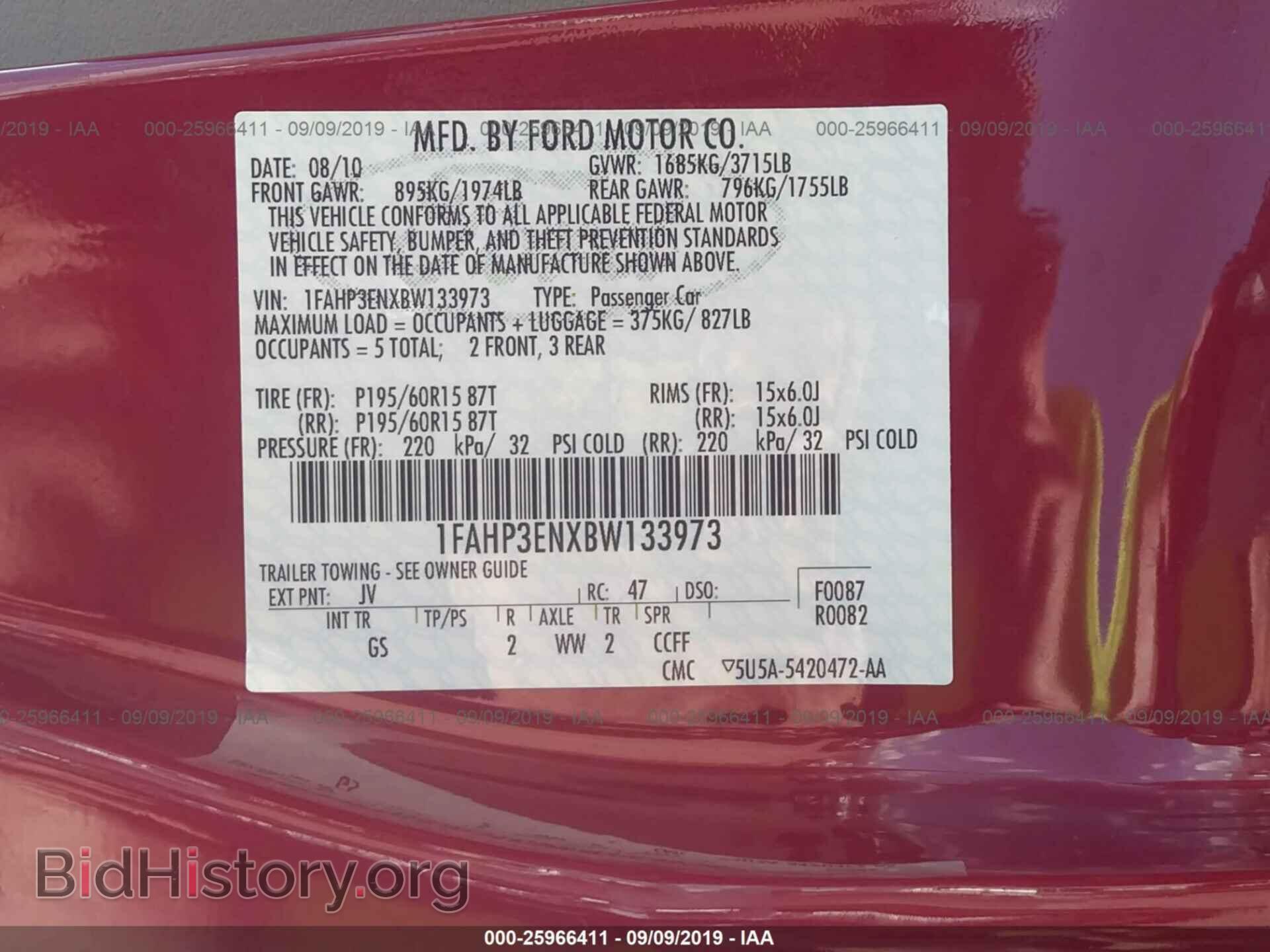2011 FORD FOCUS - VIN: 1FAHP3ENXBW133973 - Фото 9
