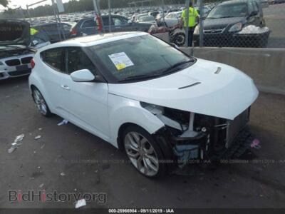 2012 Hyundai VELOSTER, белый — VIN KMHTC6AD9CU045696, IAAI
