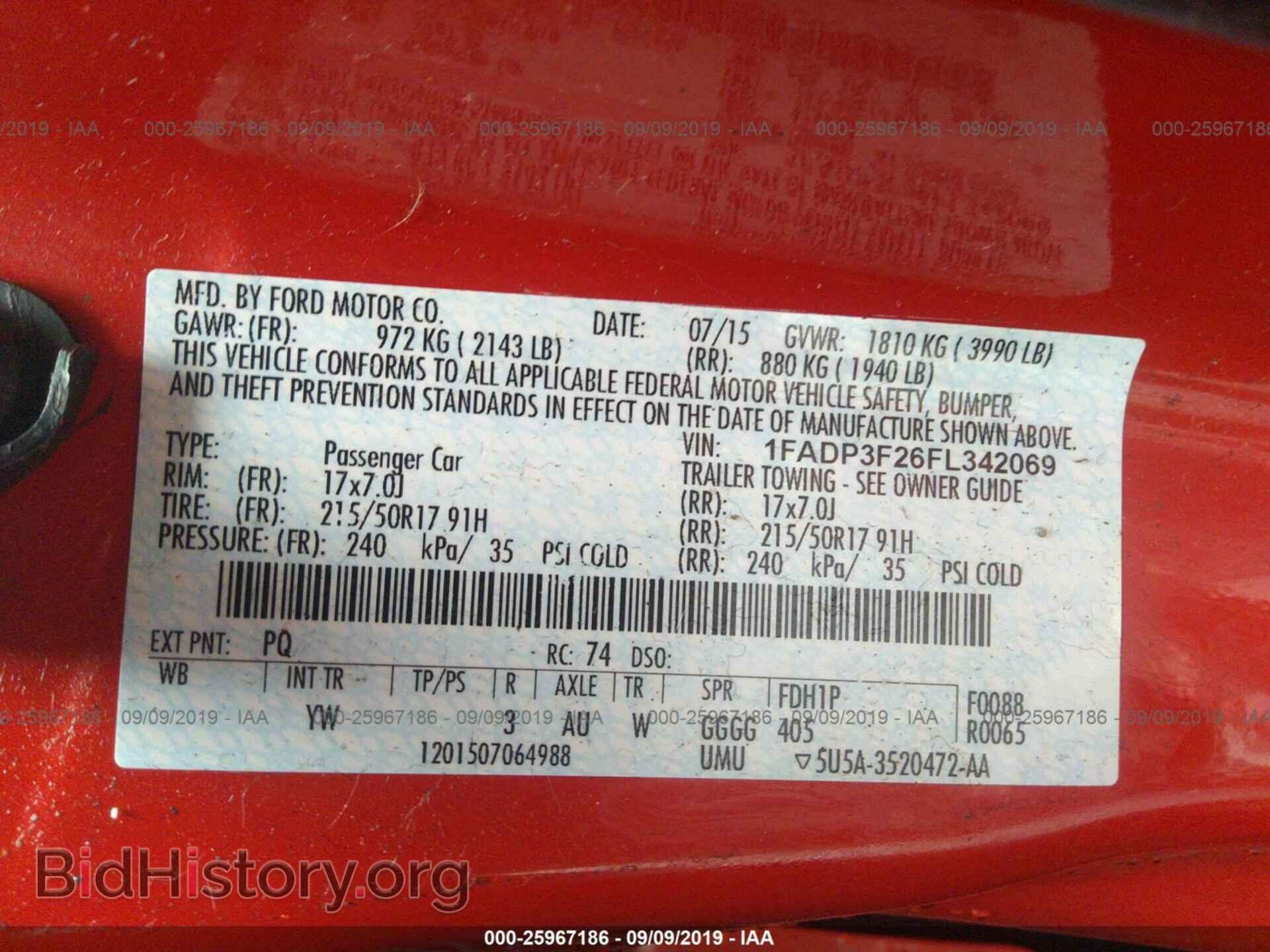 2015 FORD FOCUS - VIN: 1FADP3F26FL342069 - Фото 9