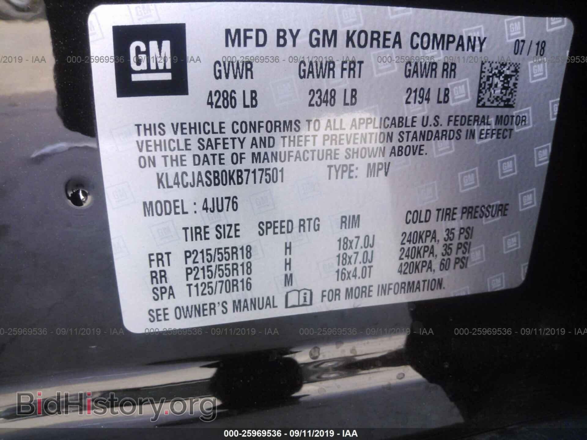 2019 BUICK ENCORE - VIN: KL4CJASB0KB717501 - Photo 9