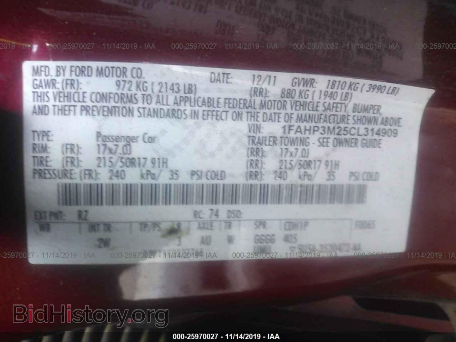 2012 FORD FOCUS - VIN: 1FAHP3M25CL314909 - Фото 9