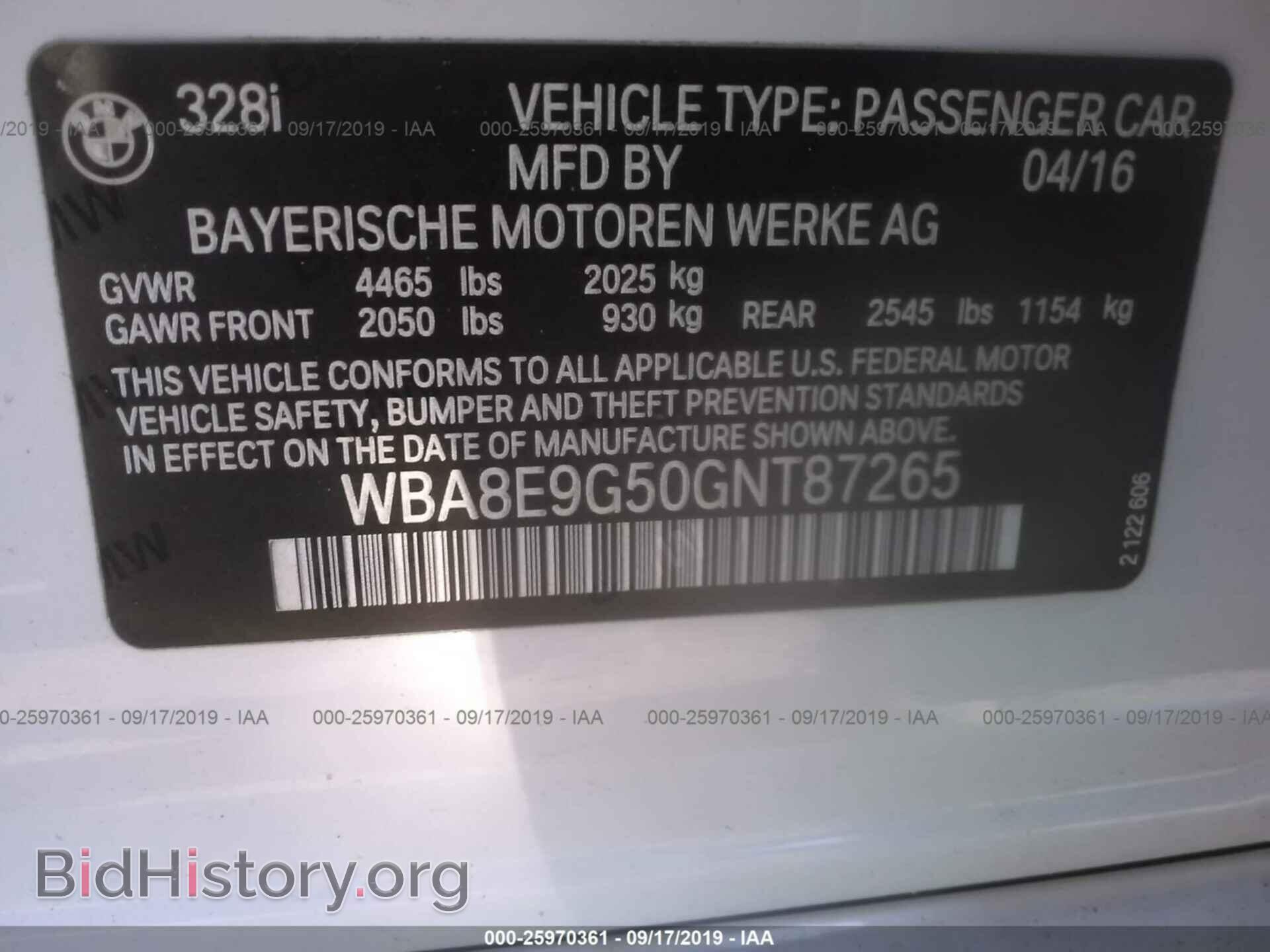 2016 BMW 328 - VIN: WBA8E9G50GNT87265 - Photo 9