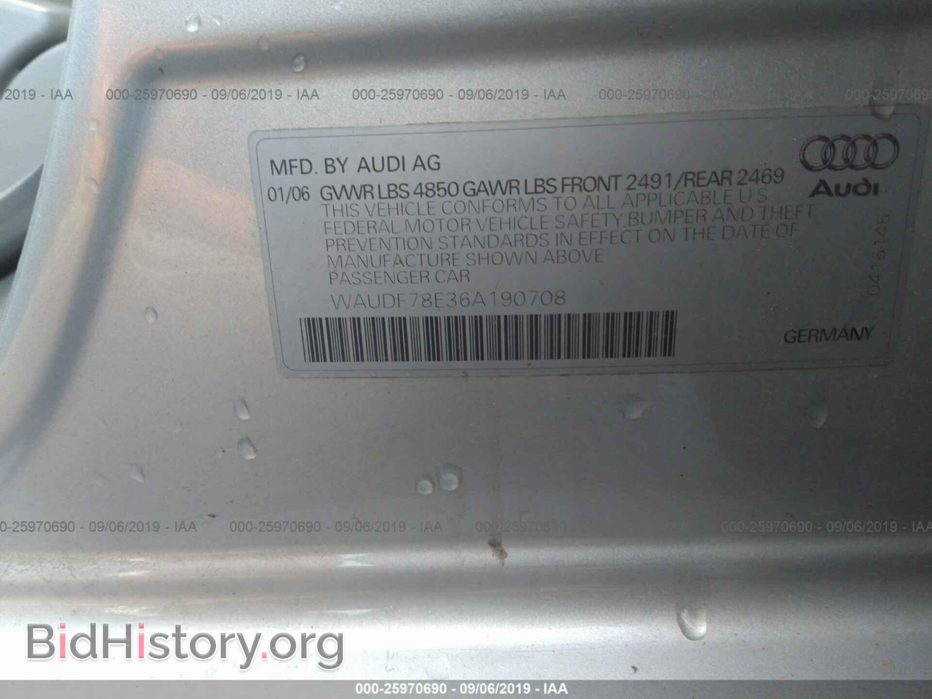 2006 AUDI A4 - VIN: WAUDF78E36A190708 - Photo 9