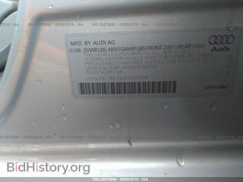 2006 Audi A4 (VIN WAUDF78E36A190708) — фото 9 из 10
