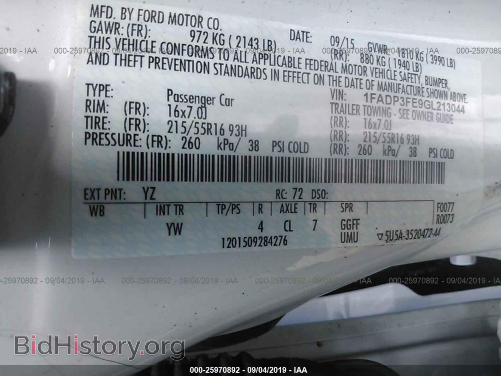 2016 FORD FOCUS - VIN: 1FADP3FE9GL213044 - Фото 9