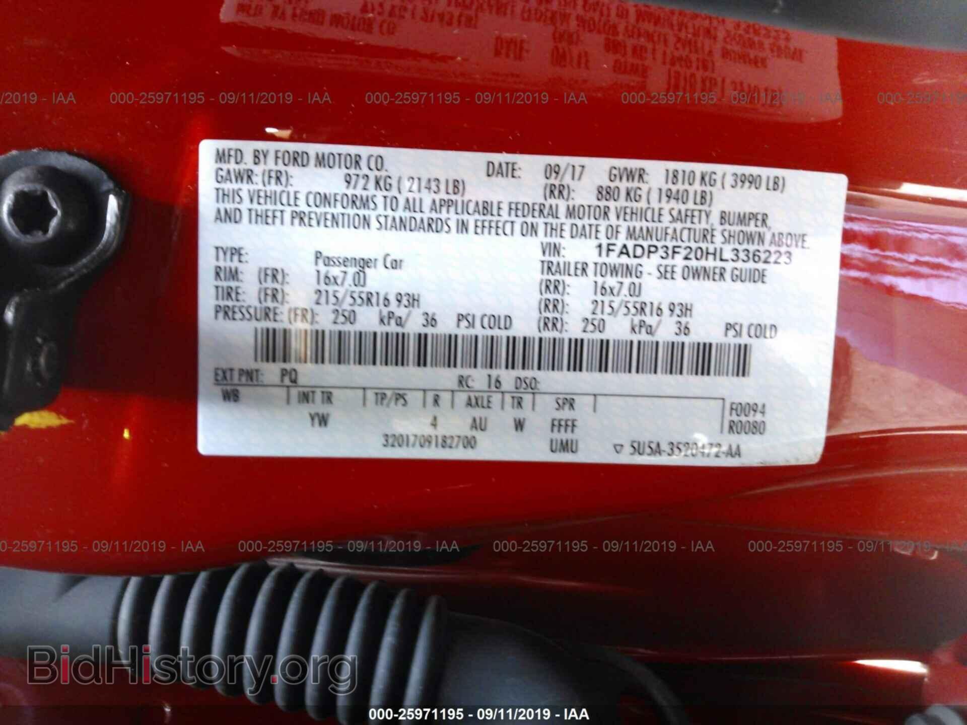 2017 FORD FOCUS - VIN: 1FADP3F20HL336223 - Фото 9