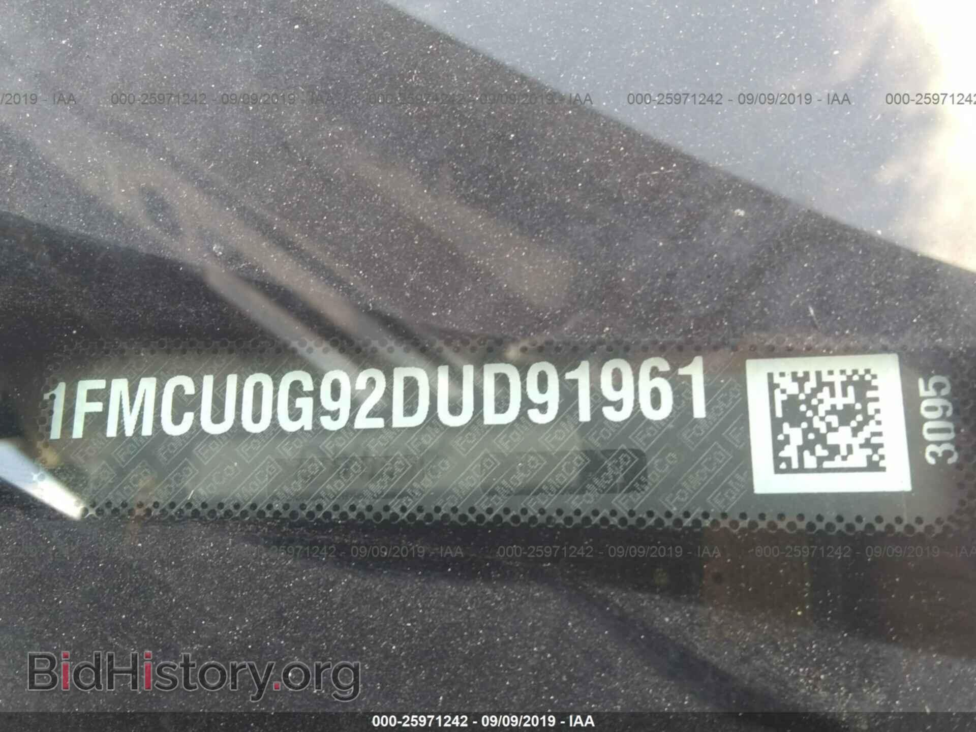 2013 FORD ESCAPE - VIN: 1FMCU0G92DUD91961 - Фото 9