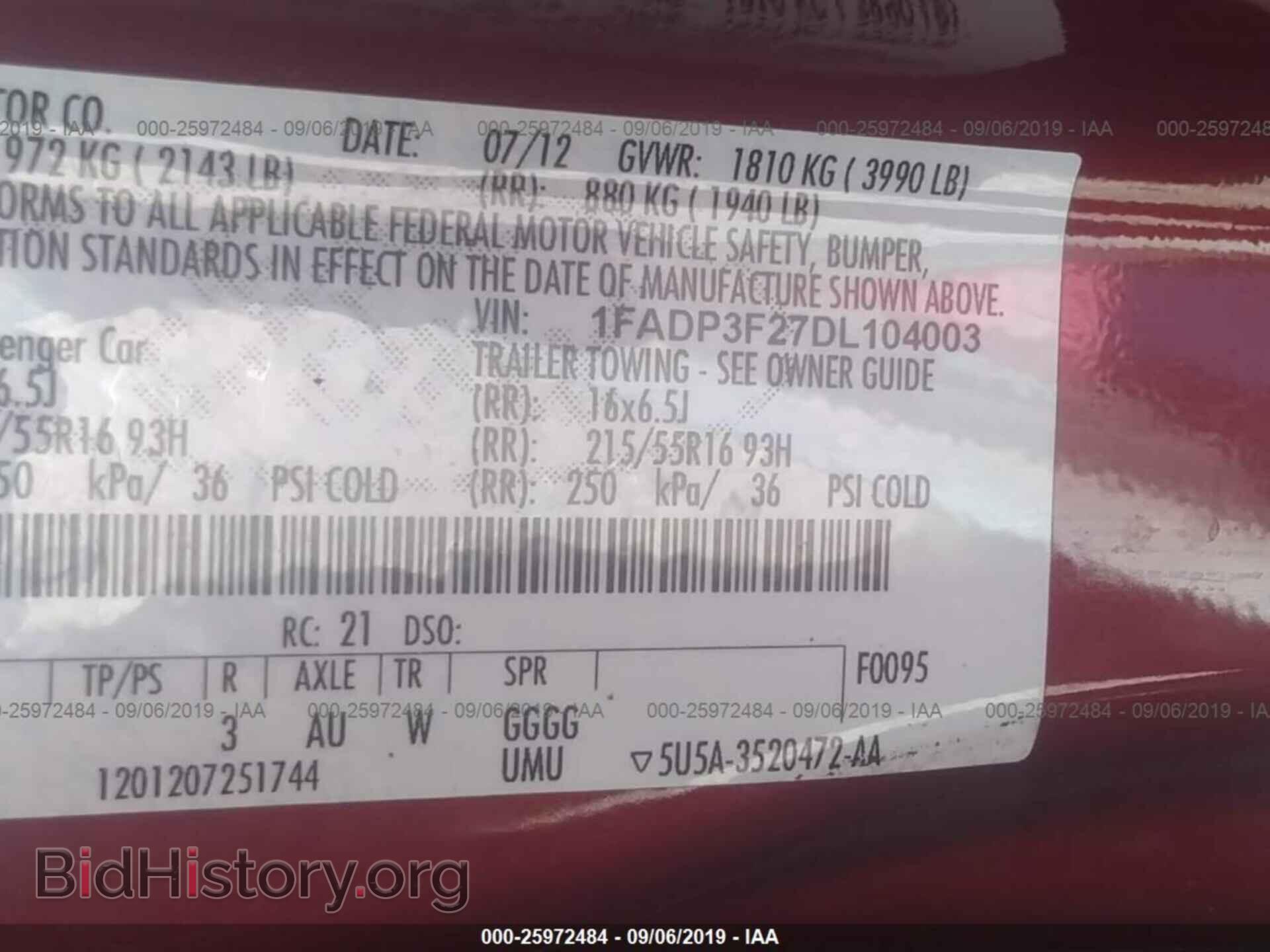 2013 FORD FOCUS - VIN: 1FADP3F27DL104003 - Фото 9