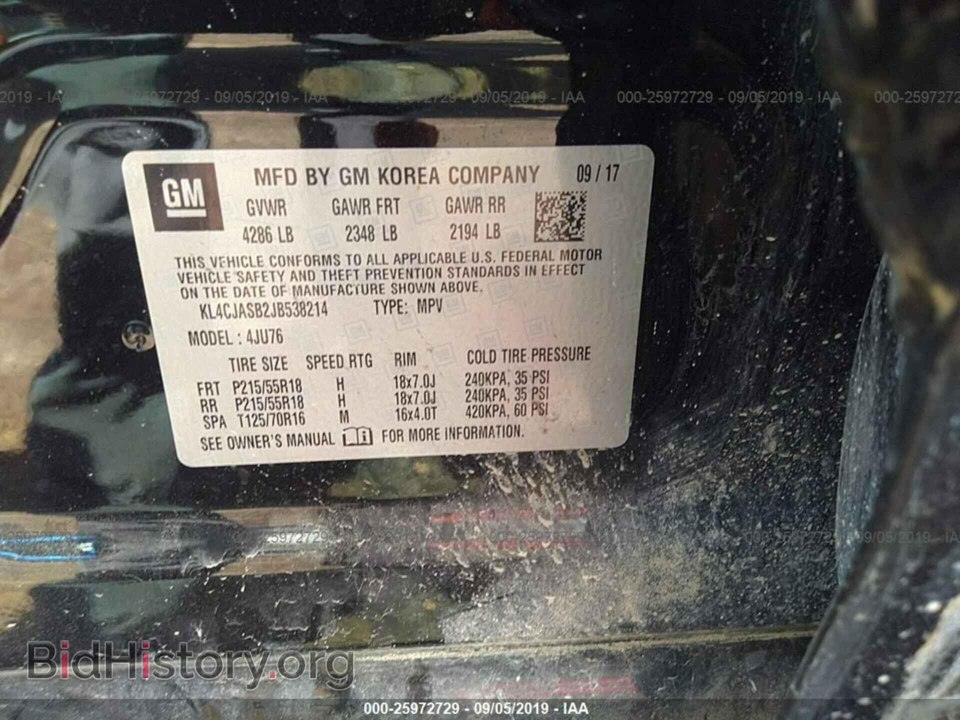 2018 BUICK ENCORE - VIN: KL4CJASB2JB538214 - Photo 9