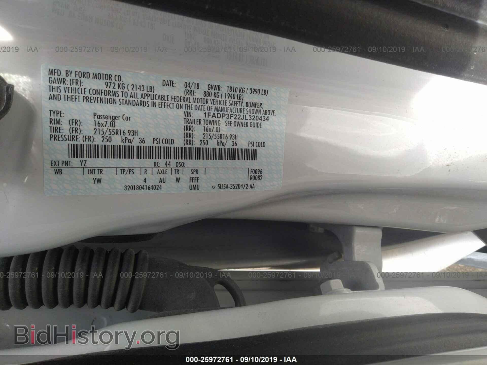 2018 FORD FOCUS - VIN: 1FADP3F22JL320434 - Фото 9