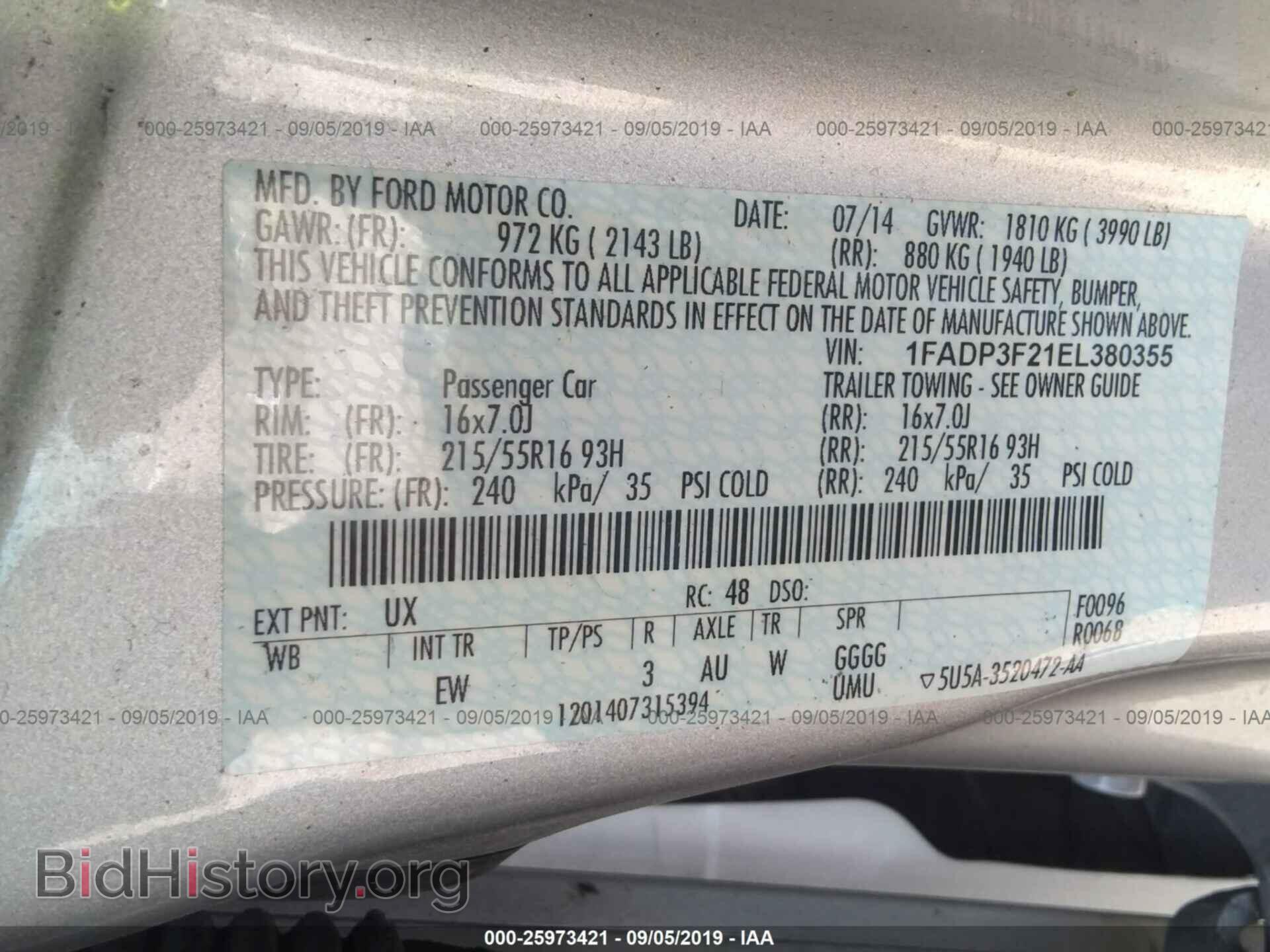 2014 FORD FOCUS - VIN: 1FADP3F21EL380355 - Photo 9