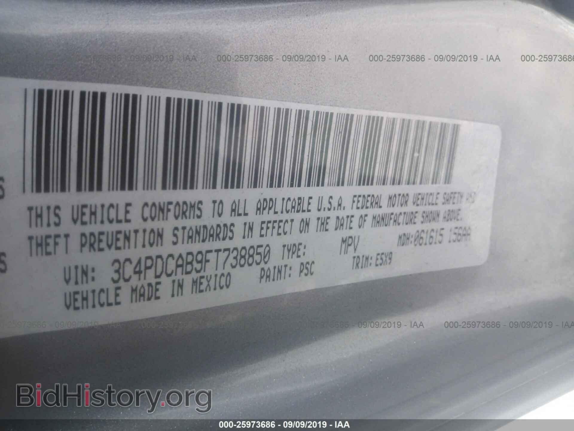 2015 DODGE JOURNEY - VIN: 3C4PDCAB9FT738850 - Photo 9