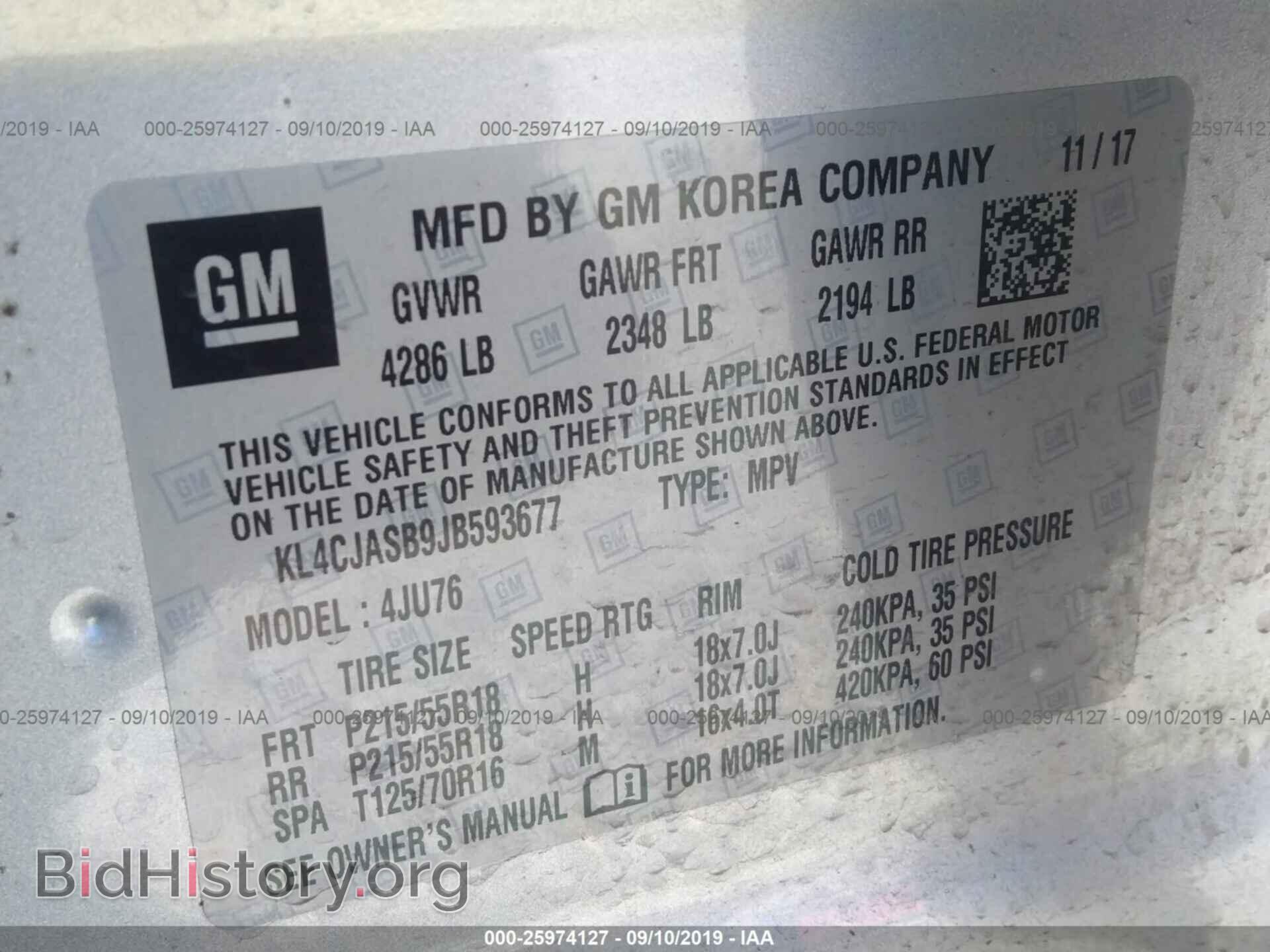 2018 BUICK ENCORE - VIN: KL4CJASB9JB593677 - Photo 9