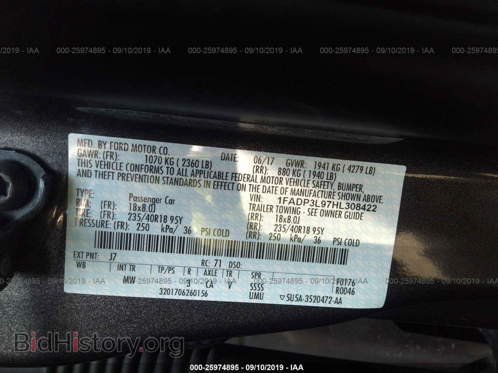2017 FORD FOCUS - VIN: 1FADP3L97HL308422 - Photo 9