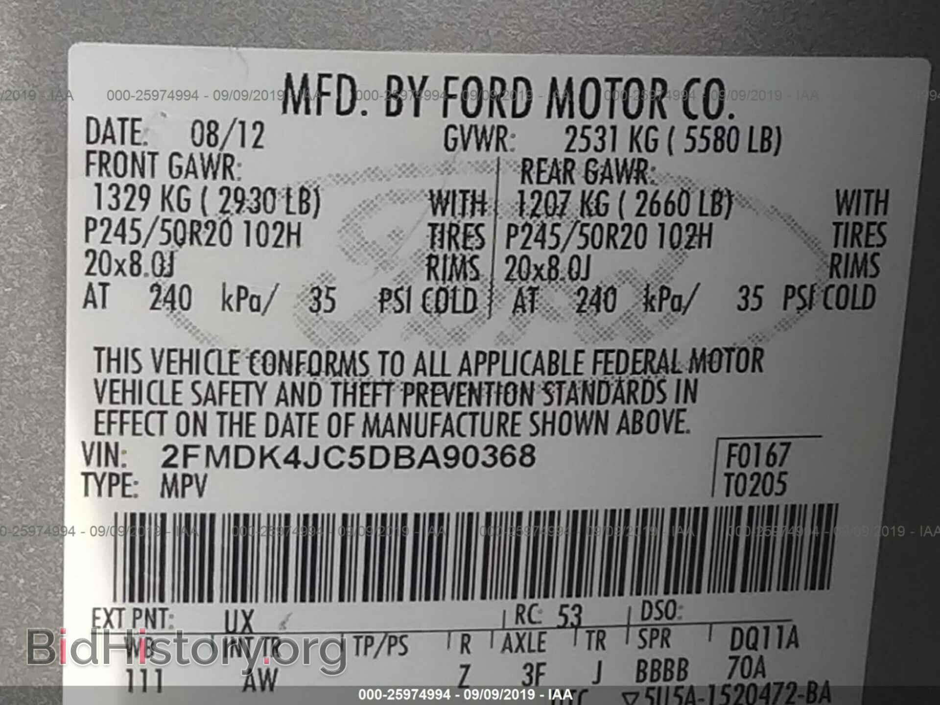 2013 FORD EDGE - VIN: 2FMDK4JC5DBA90368 - Photo 9