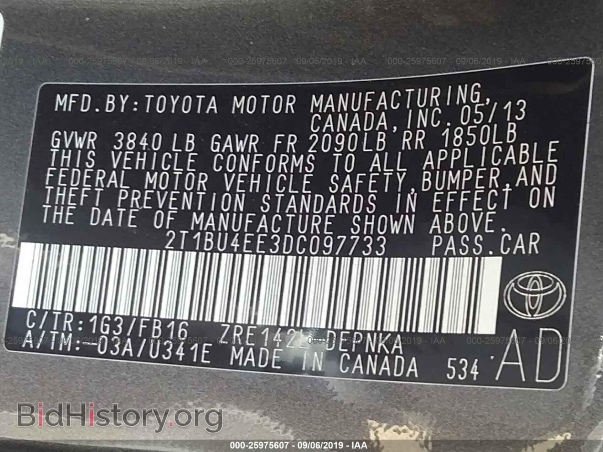2013 TOYOTA COROLLA - VIN: 2T1BU4EE3DC097733 - Фото 9