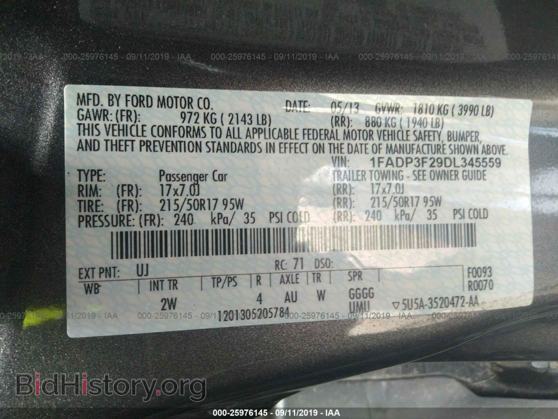 2013 FORD FOCUS - VIN: 1FADP3F29DL345559 - Фото 9