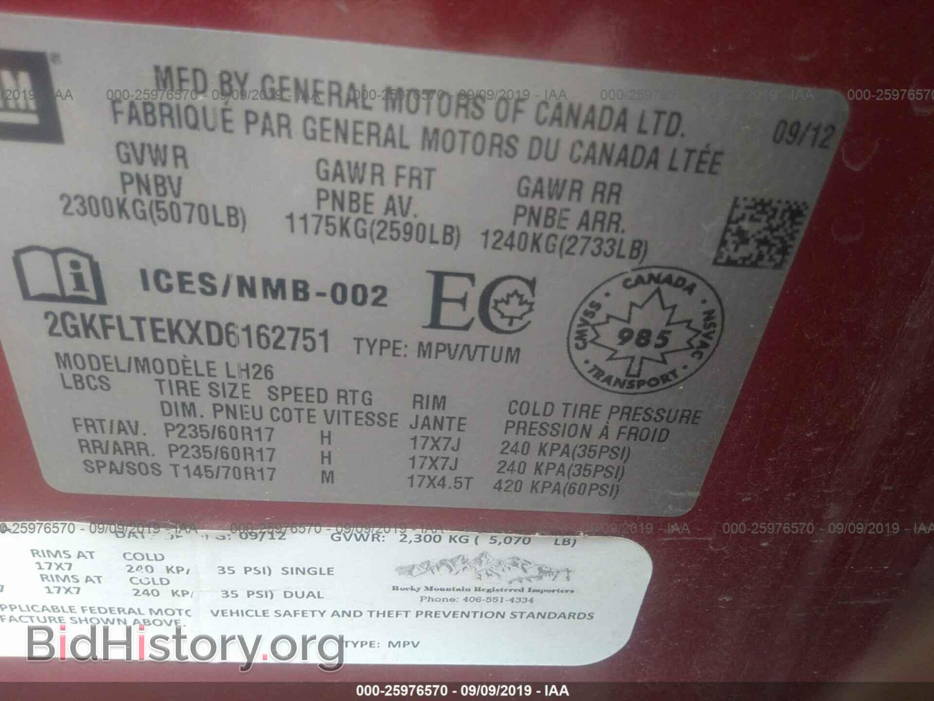 2013 GMC TERRAIN - VIN: 2GKFLTEKXD6162751 - Photo 9