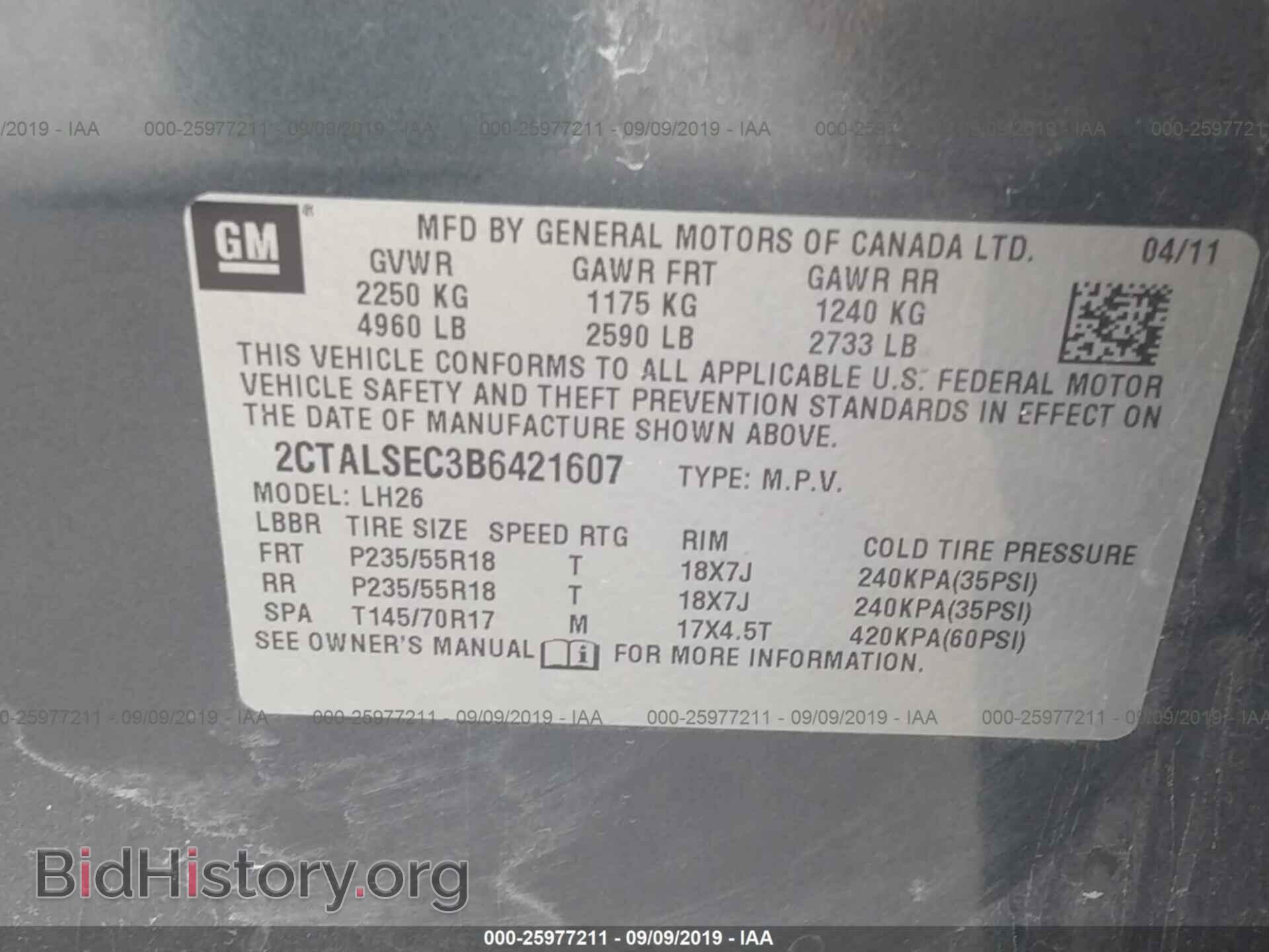 2011 GMC TERRAIN - VIN: 2CTALSEC3B6421607 - Фото 9