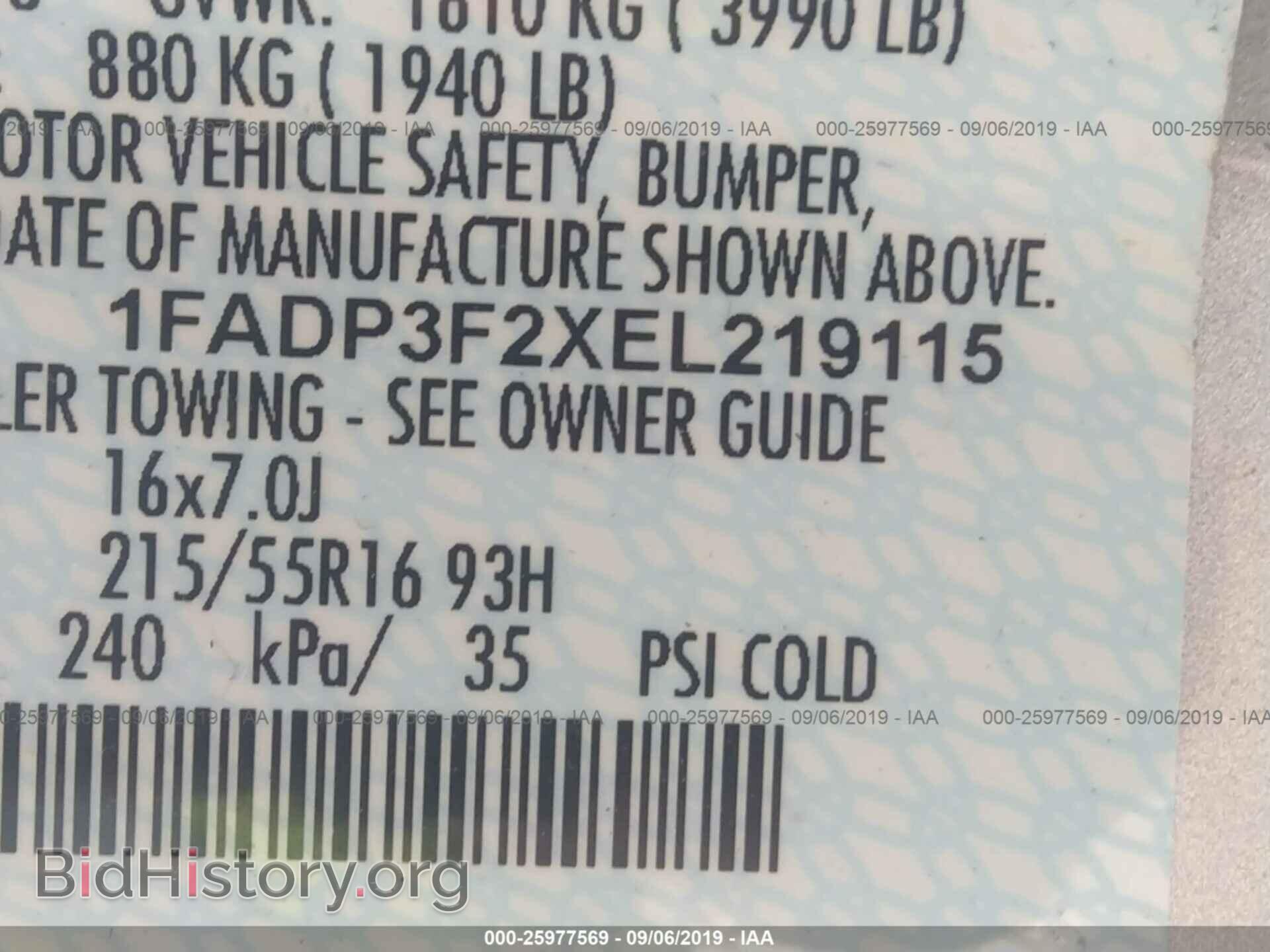 2014 FORD FOCUS - VIN: 1FADP3F2XEL219115 - Фото 9