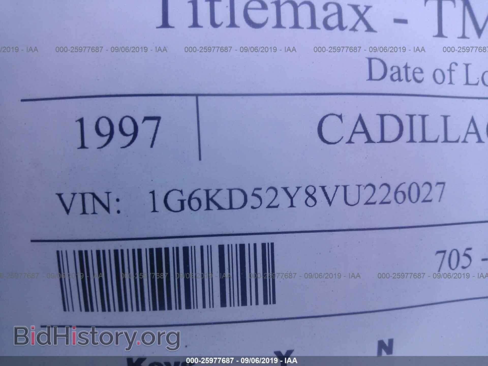1997 CADILLAC DEVILLE - VIN: 1G6KD52Y8VU226027 - Photo 9
