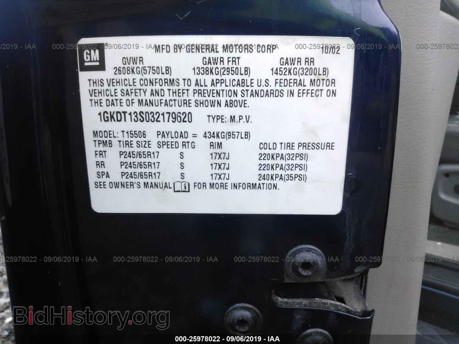 2003 GMC ENVOY - VIN: 1GKDT13S032179620 - Фото 9